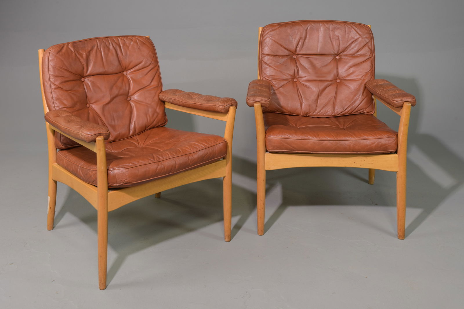 2 Mid-Century Leather Arm Chairs - Gote Mobler (1 of 5)