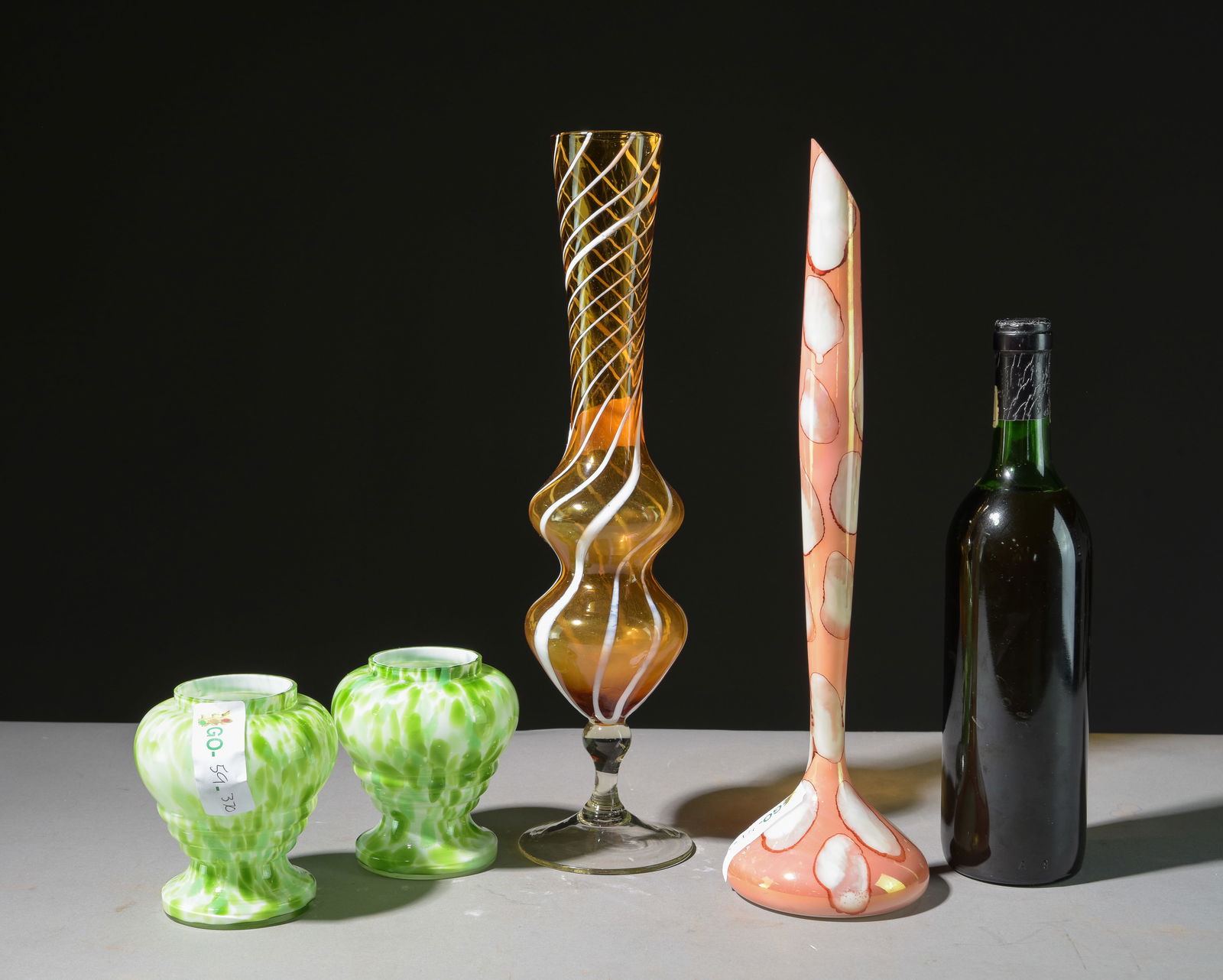 Four Hand Made Art Glass Vases (1 of 3)