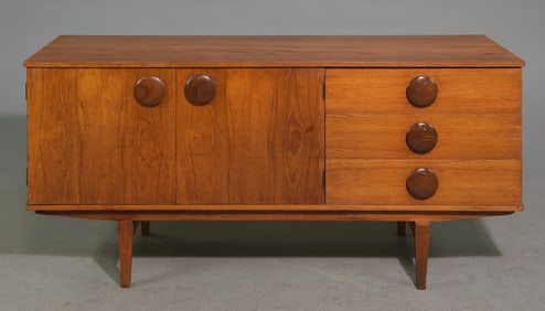 Mid Century Modern Credenza with Round Pulls
