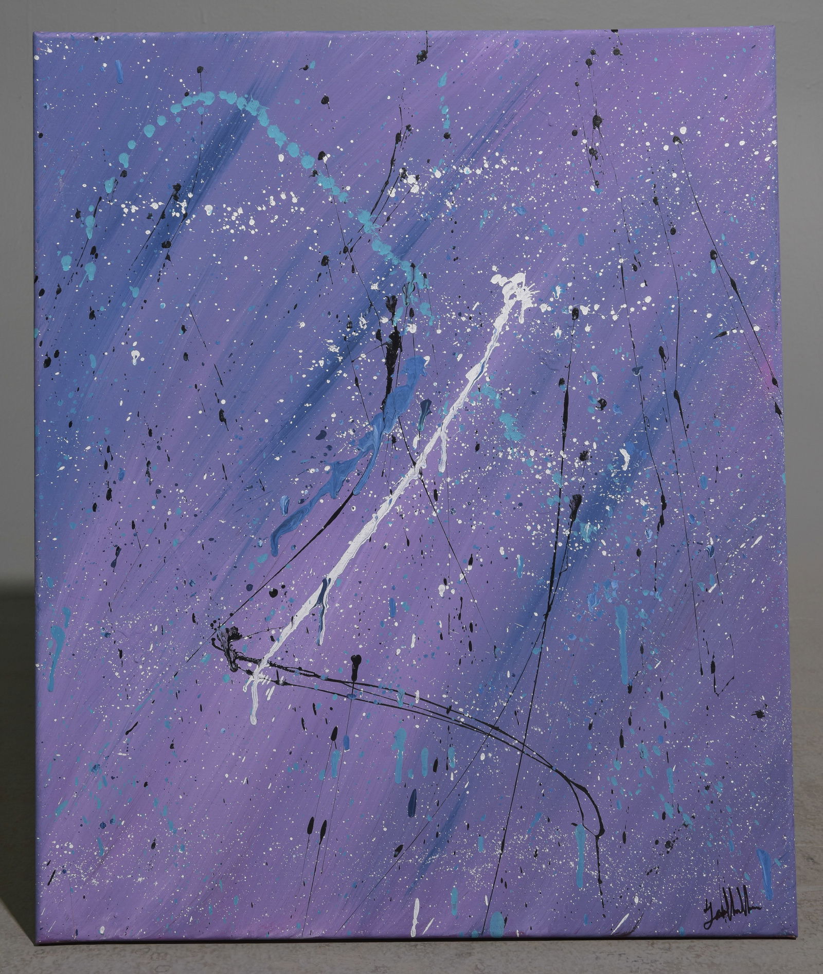 Jackson Pollock Style Splatter Painting - "Peace": Jackson Pollock Style Splatter Painting - "Peace" - 24 in tall x 20 x 1 - This can be hung any way