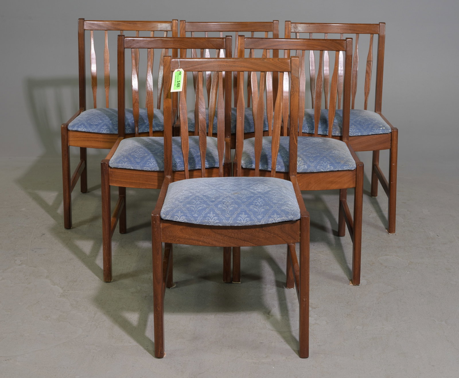 Set of 6 Mid Century Modern Dining Chairs: Set of 6 Danish Modern Style Dining Chairs - 32.5 in tall x 18 x 19, Seat height is 17 inches each