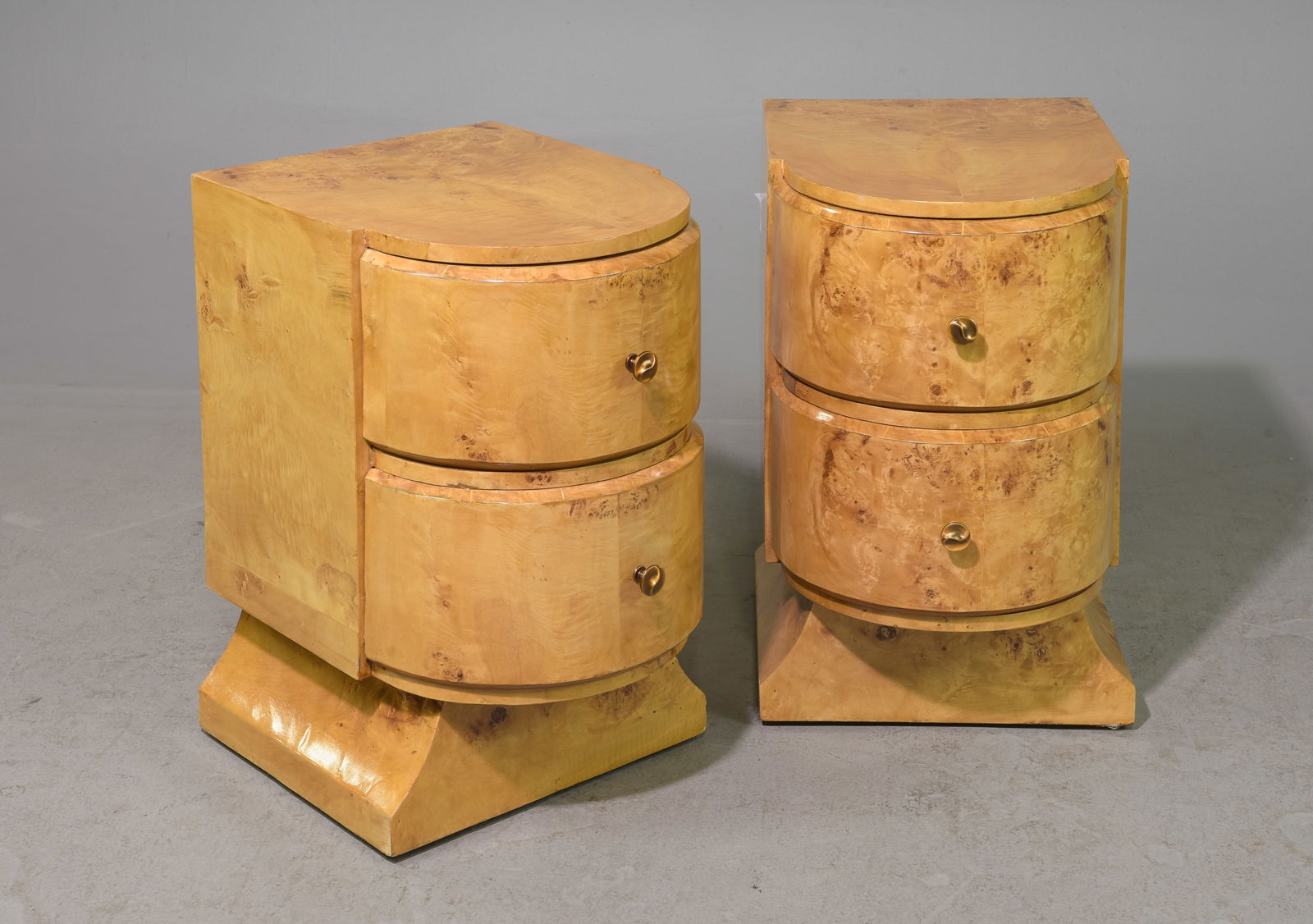 2 Art Deco Style Burled Two Drawer Nightstands (1 of 4)