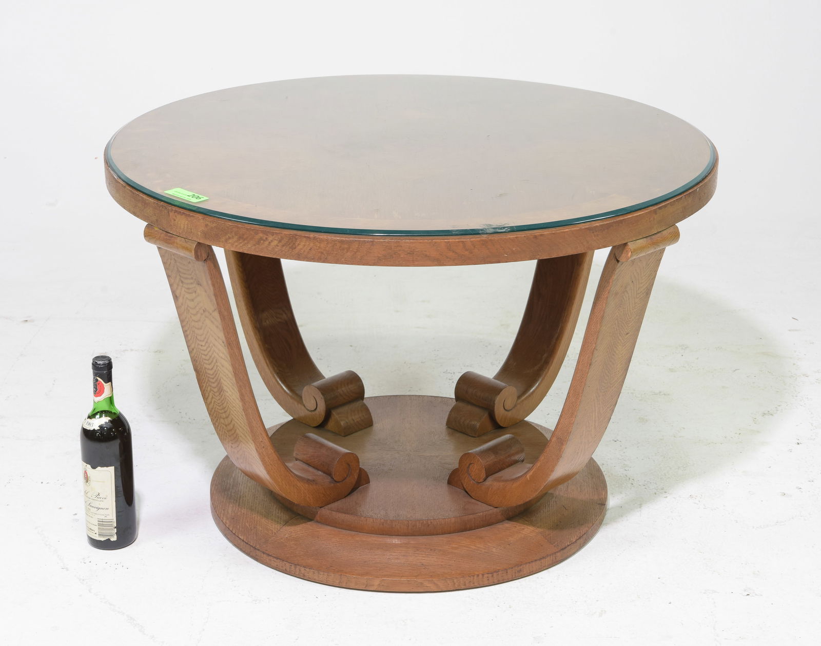 Continental Art Deco Round Glass Top Table (1 of 4)