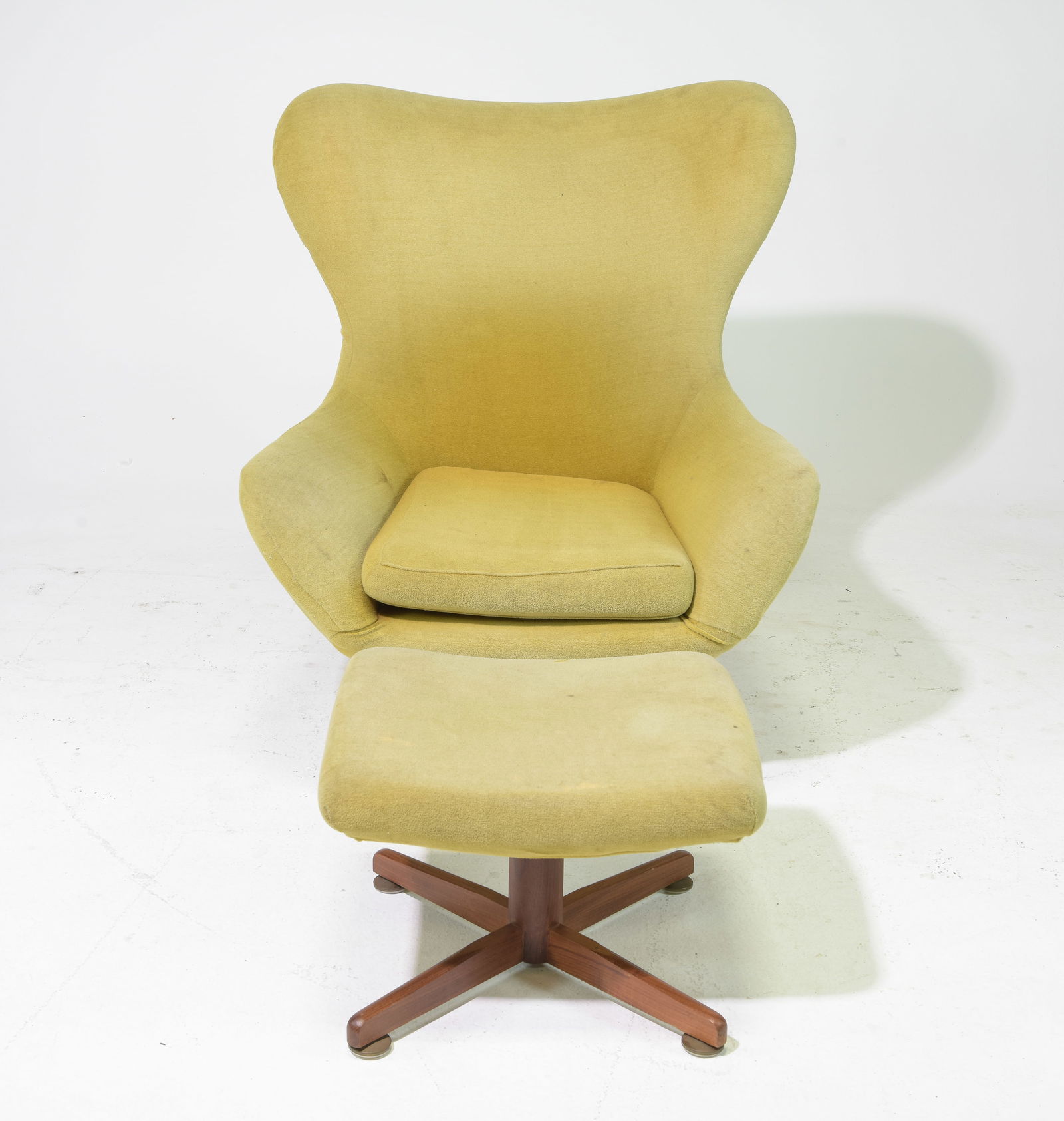 Mid Century Modern Wing Back Chair & Stool (1 of 6)