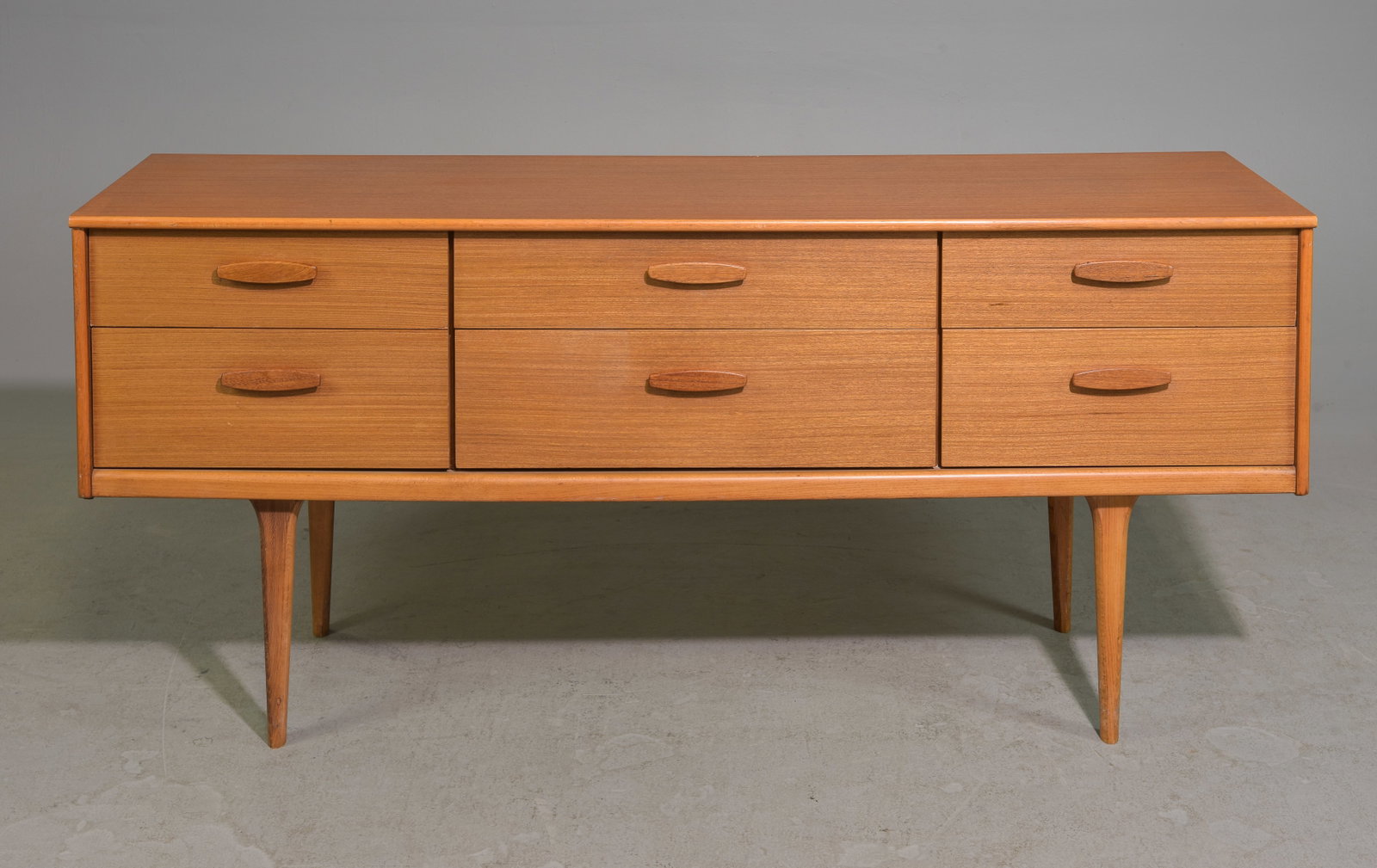 Mid Century Modern Sideboard / Credenza: Danish Modern Style Sideboard / Credenza - 27 inches tall x 61 x 17