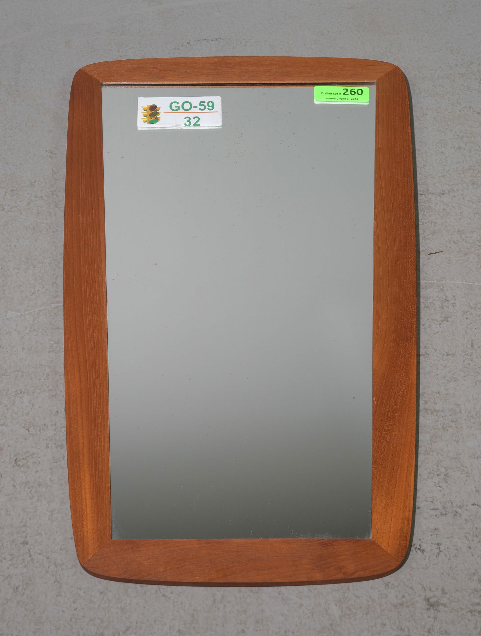 Mid Century Modern Mirror On Teak Back #1 (1 of 3)