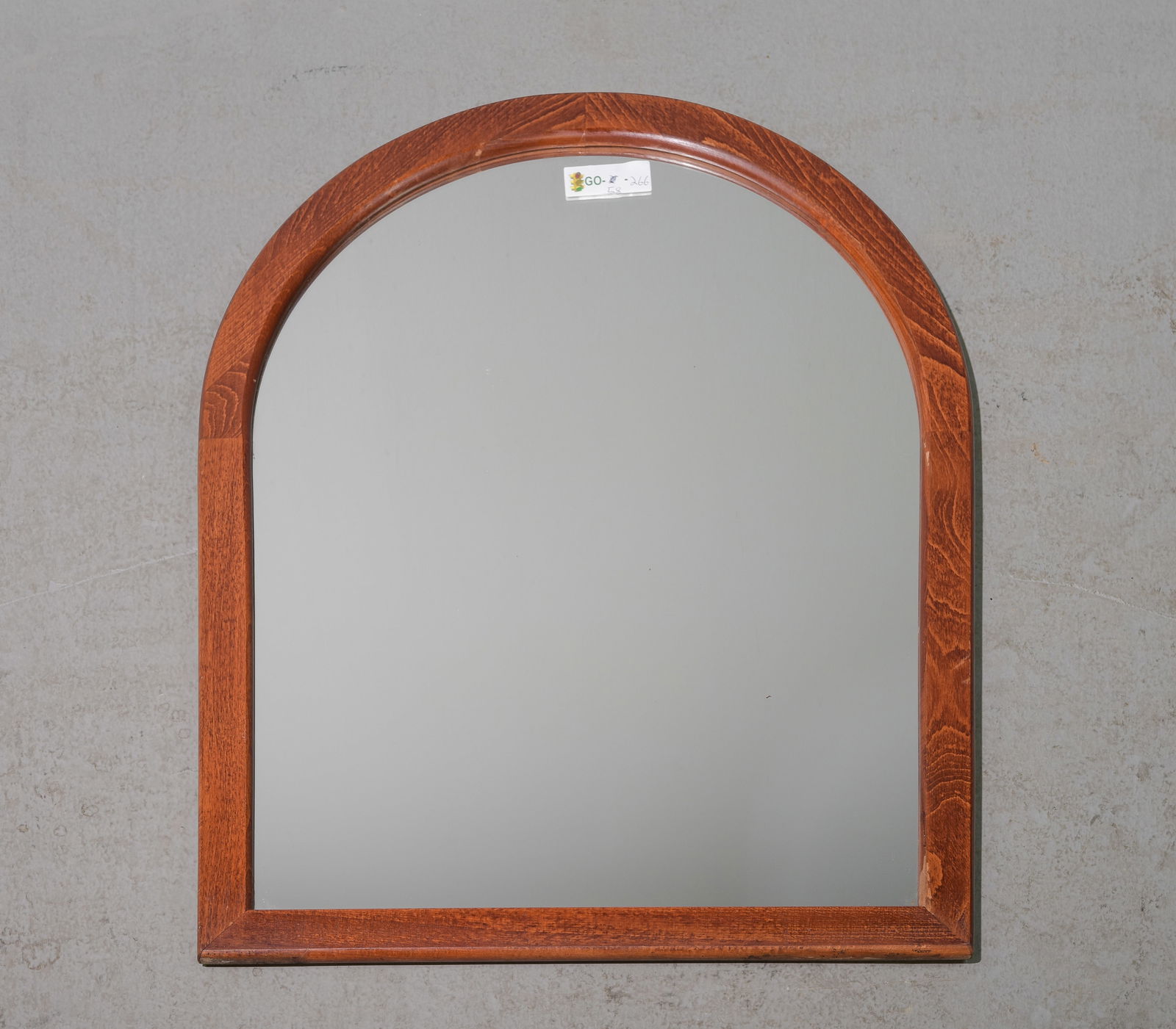 Mid Century Modern Half Moon Framed Mirror (1 of 2)