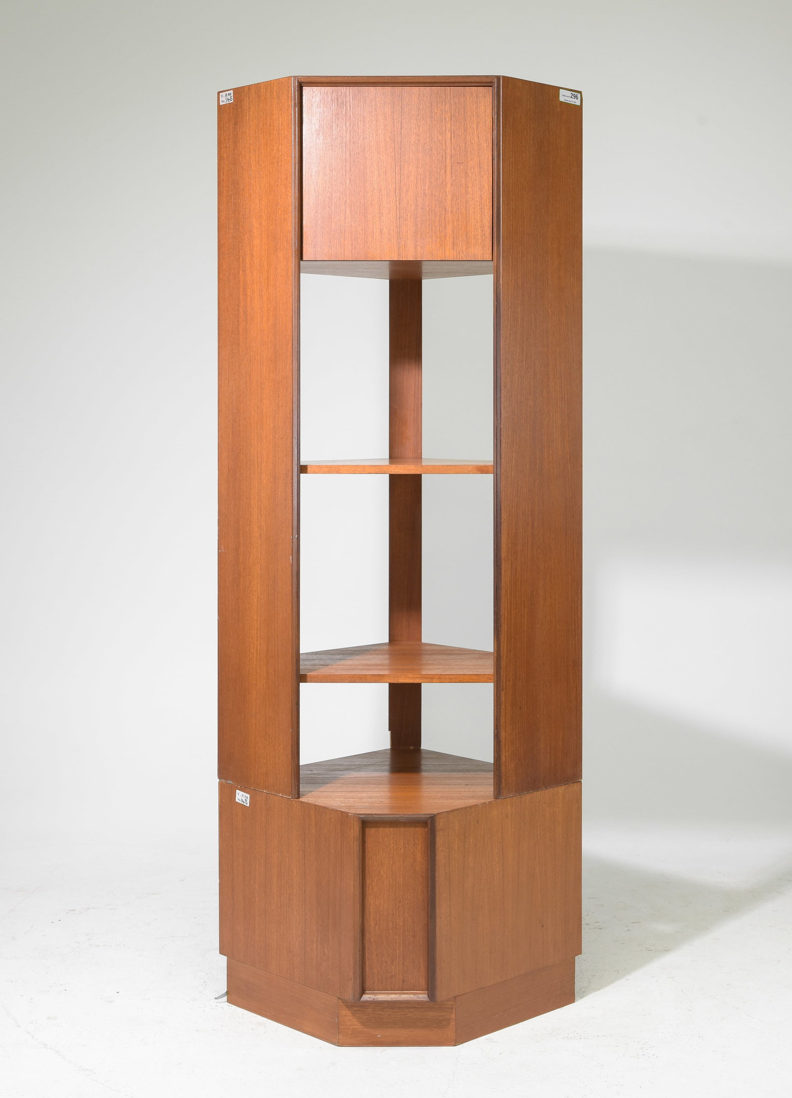 Mid Century Modern Gplan Form V Corner Cabinets: Danish Modern Style Gplan Corner Cabinets - Part of their Form V Series - 78 inches tall x 31 x 28