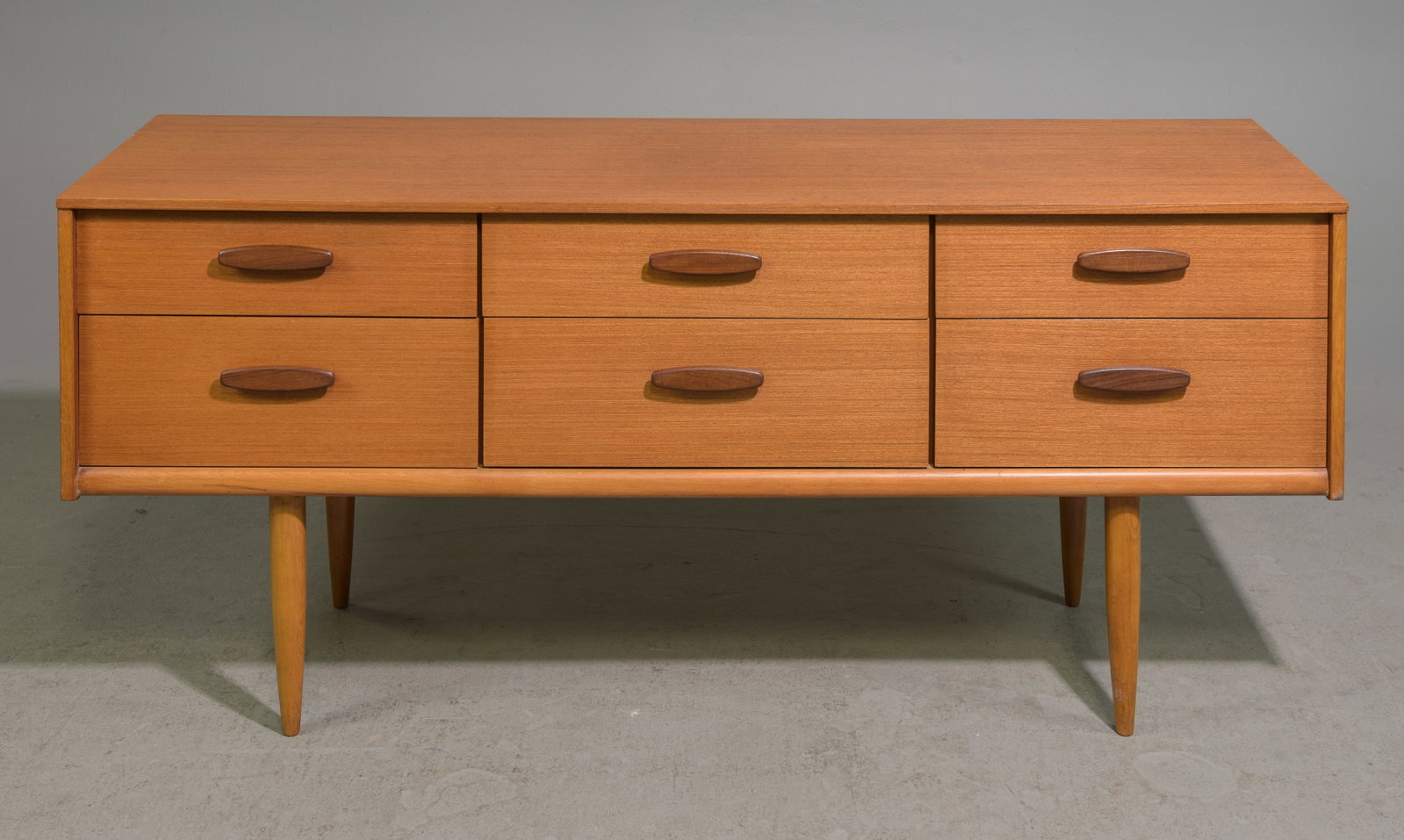 Mid Century Modern Sideboard / Credenza: Danish Modern Style Sideboard / Credenza - 26+ inches tall x 56.5 x 16.5