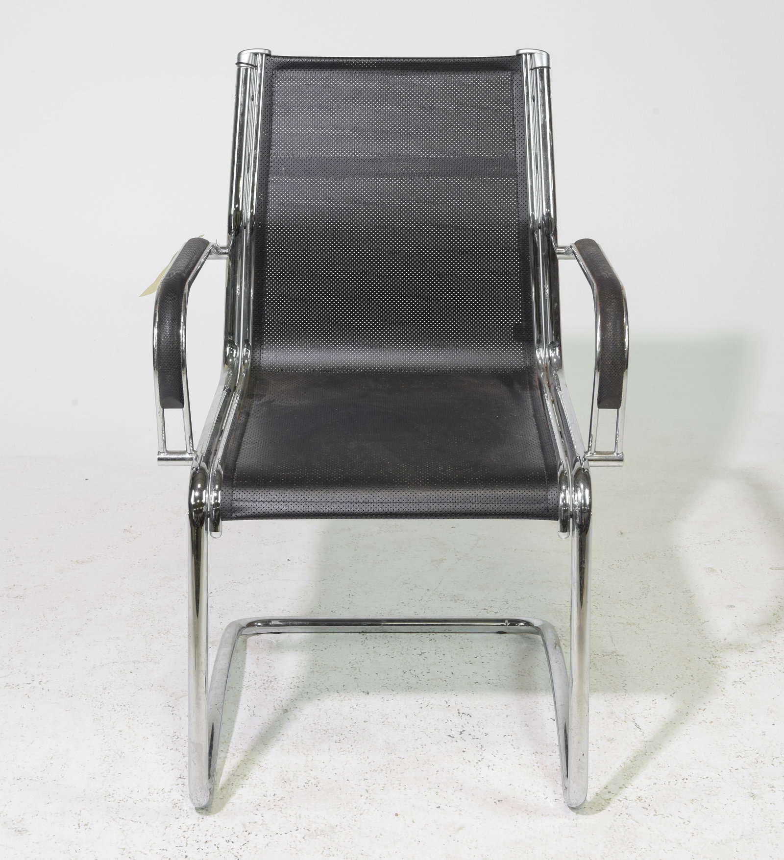 Black Mesh Side Chair With Chrome Sled Base: Black Mesh Side Chair With Chrome Sled Base - 35 inches tall x 23 x 21, seat height is 17 inches