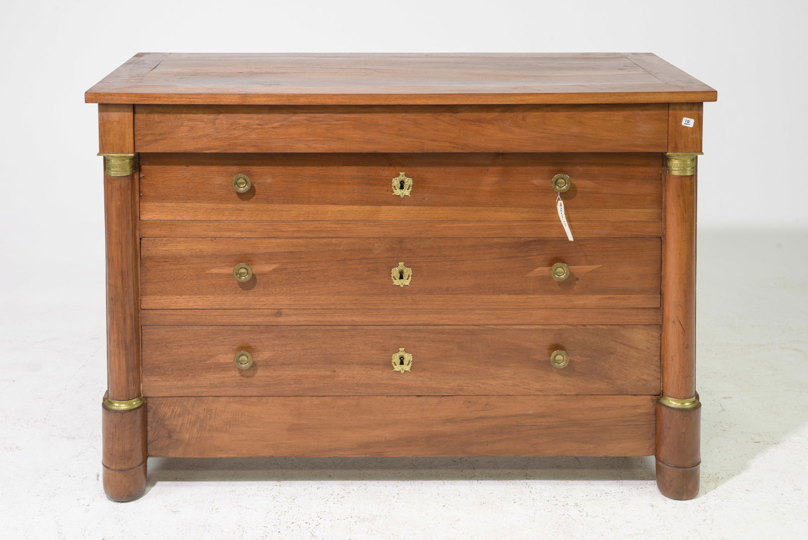 French Empire Style Walnut Four Drawer Chest (1 of 6)