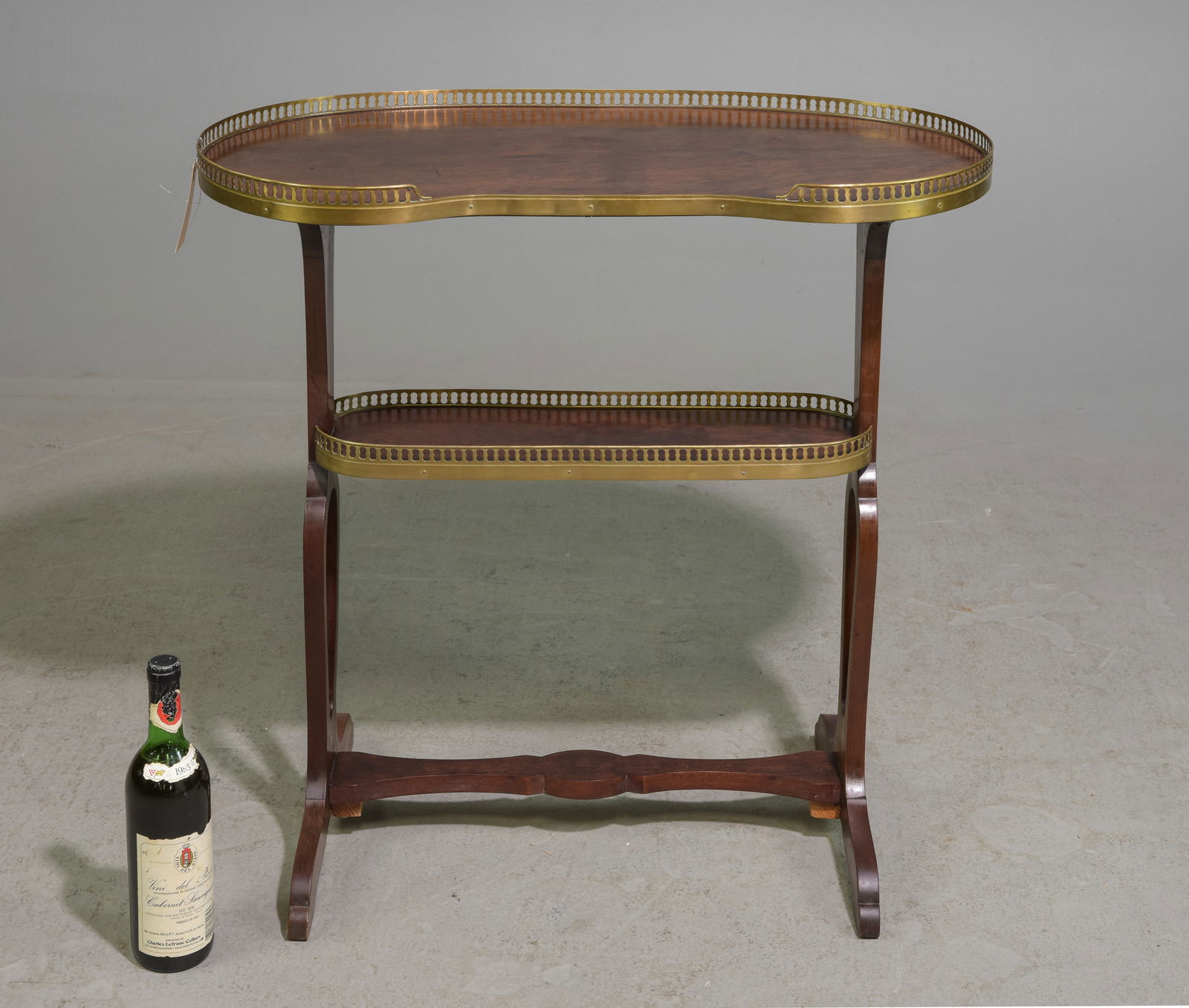 French Kidney Shaped Occasional Table with Gallery (1 of 5)