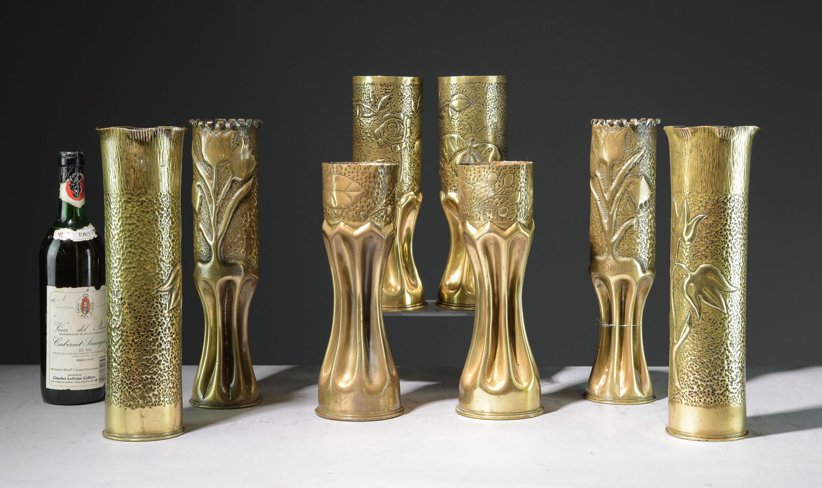 Four Pairs of French Trench Art Vases (1 of 7)
