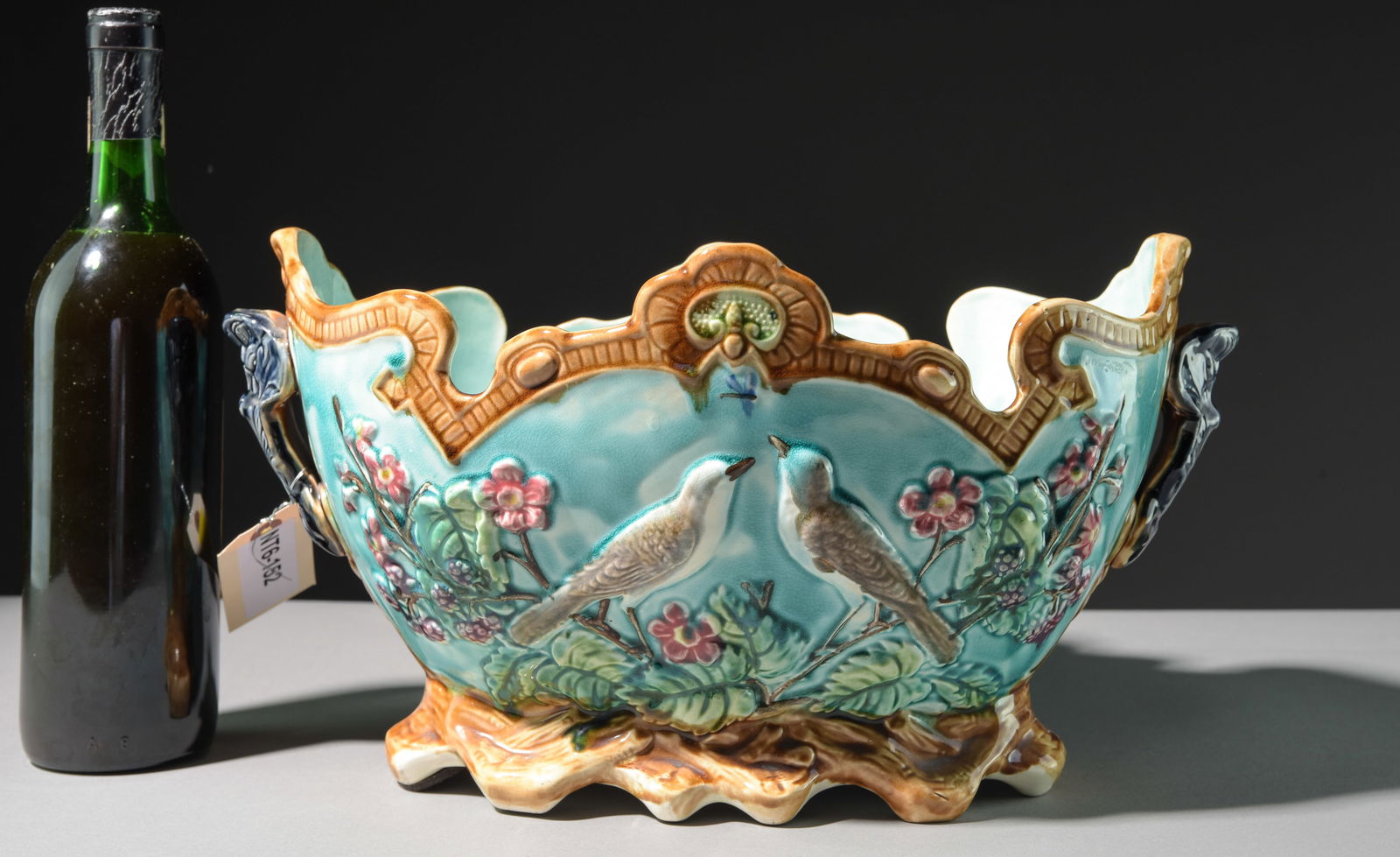 Onnaing Majolica Planter with Birds & Foliate Motif (1 of 6)