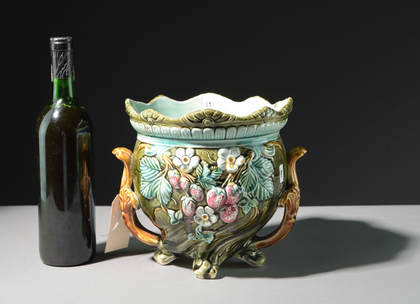 Onnaing Majolica Planter with Berry & Foliate Motif (1 of 6)