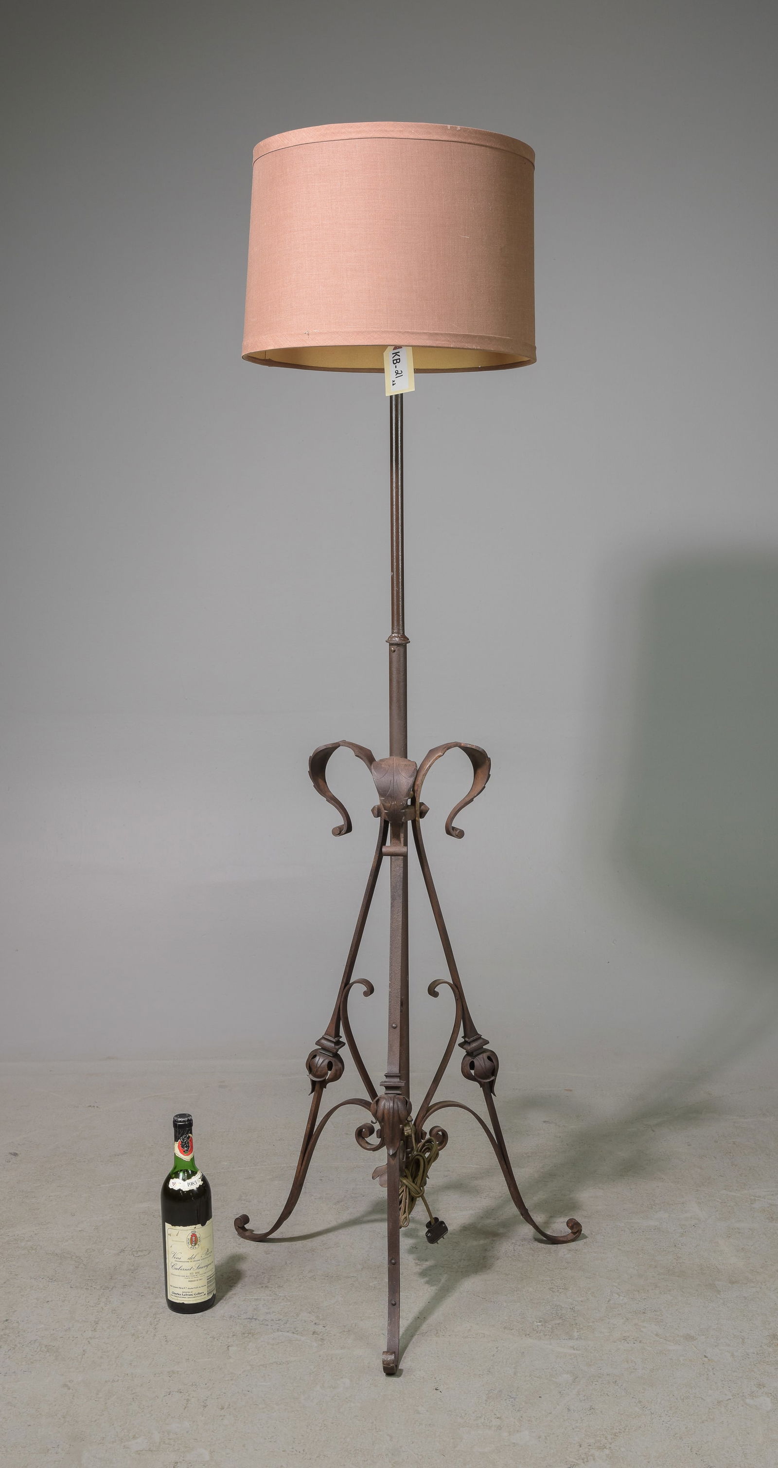 French Iron / Metal Floor Lamp with Shade (1 of 4)