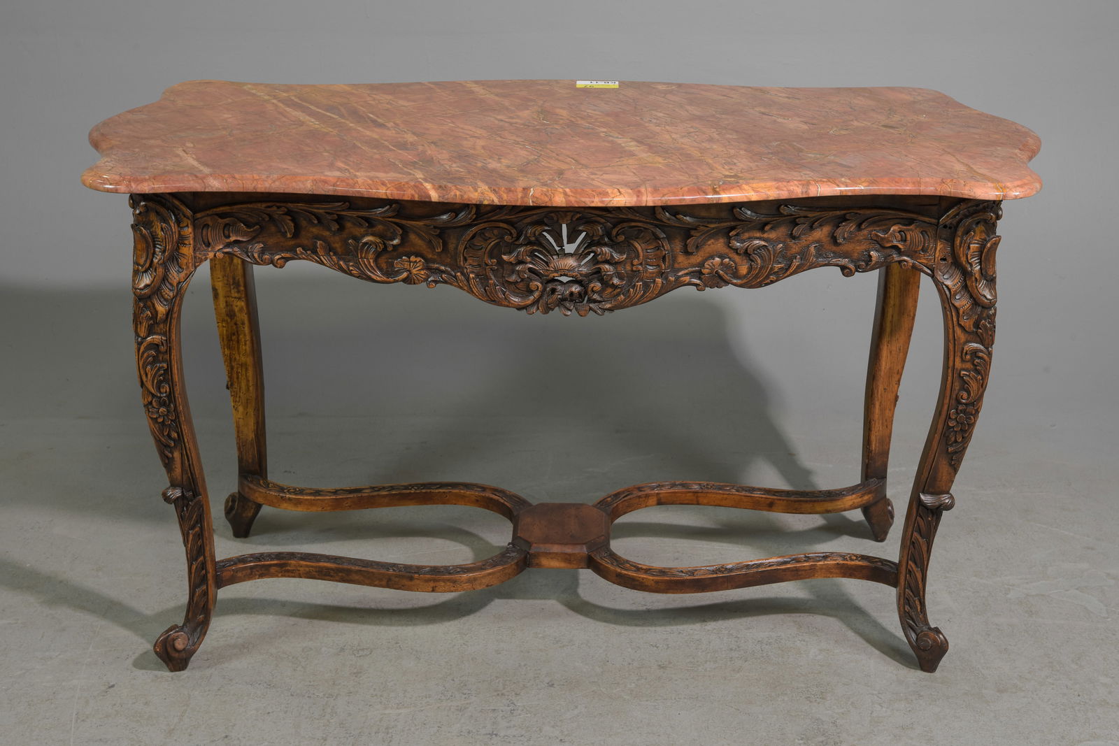 Louis XV Style Red Marble Top Entry Table (1 of 7)