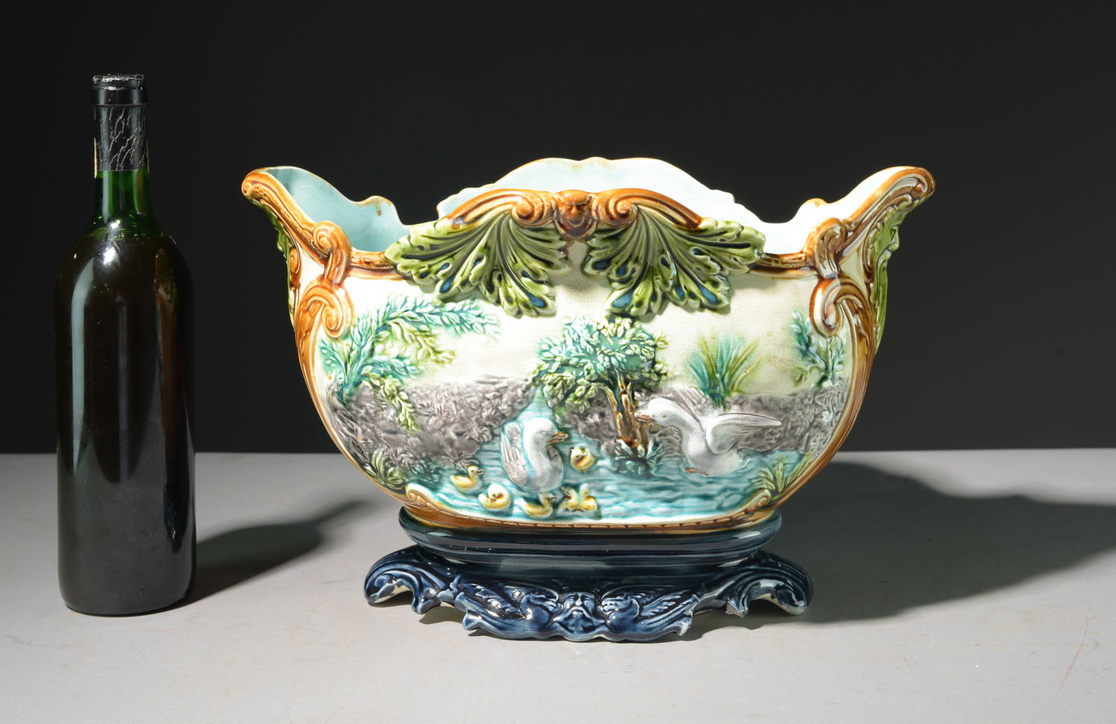 Onnaing Majolica Planter with Duck Family Motif (1 of 5)