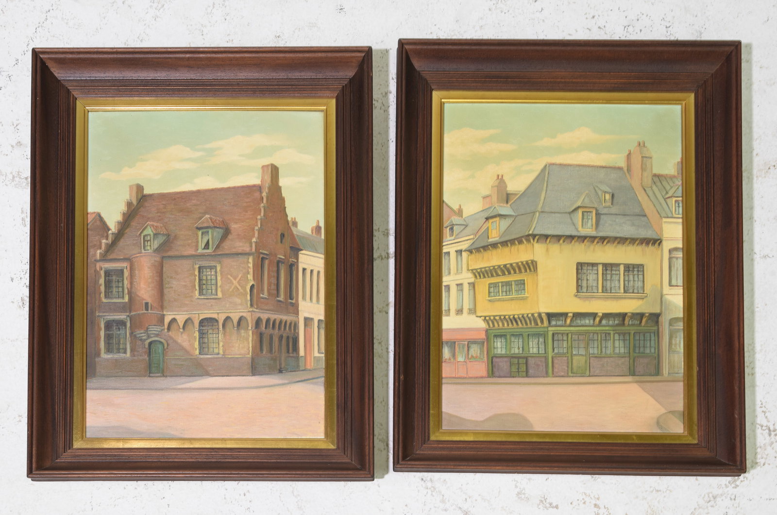 2 Framed Oil on Board Architectural Art (1 of 4)