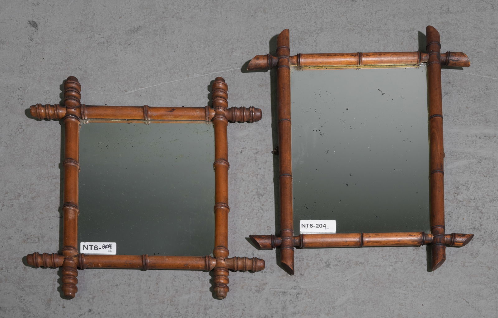 Two Faux Bamboo Framed Mirrors #3 (1 of 3)