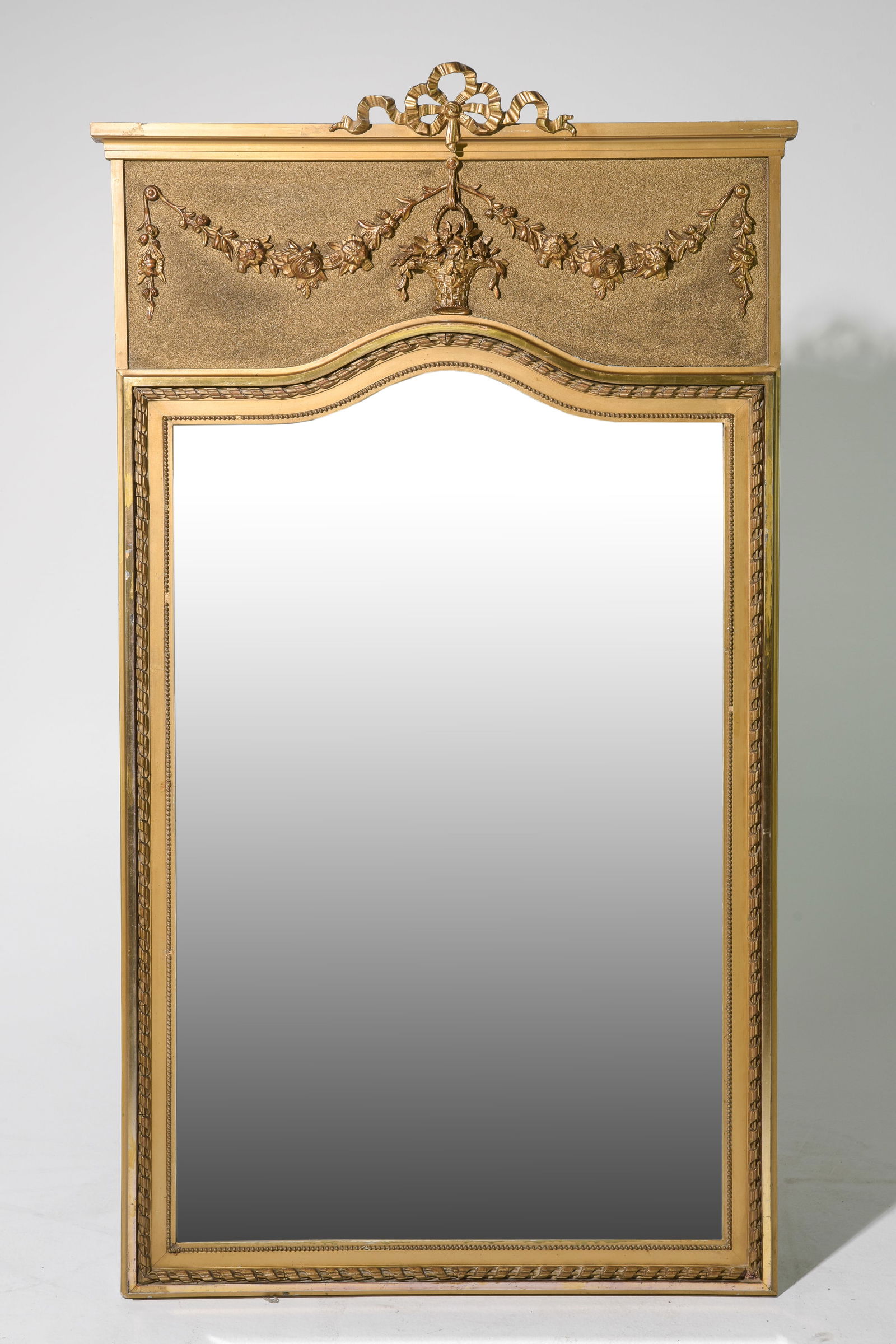 French Louis XVI Style Gold Framed Beveled Mirror (1 of 4)