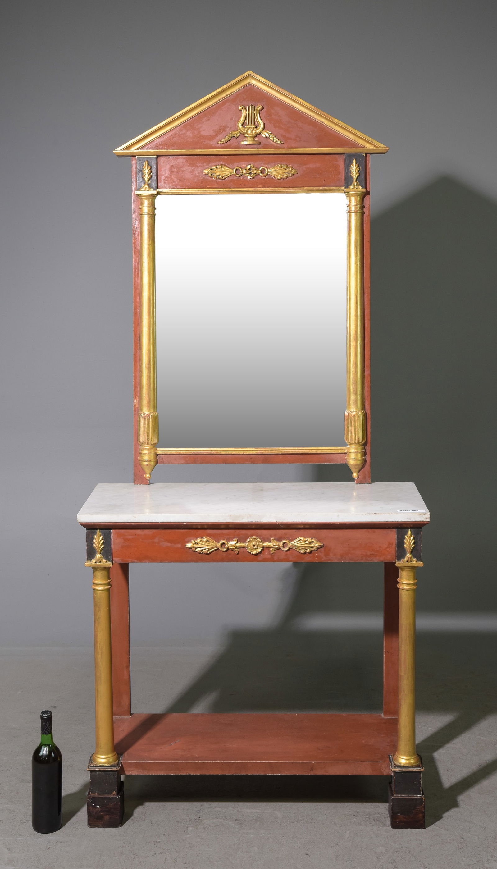French Empire Style Poly Chrome Mirror & Console (1 of 7)