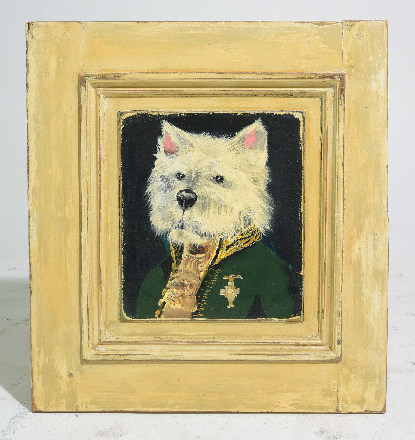 Framed Oil on Board Dog Portrait (1 of 3)