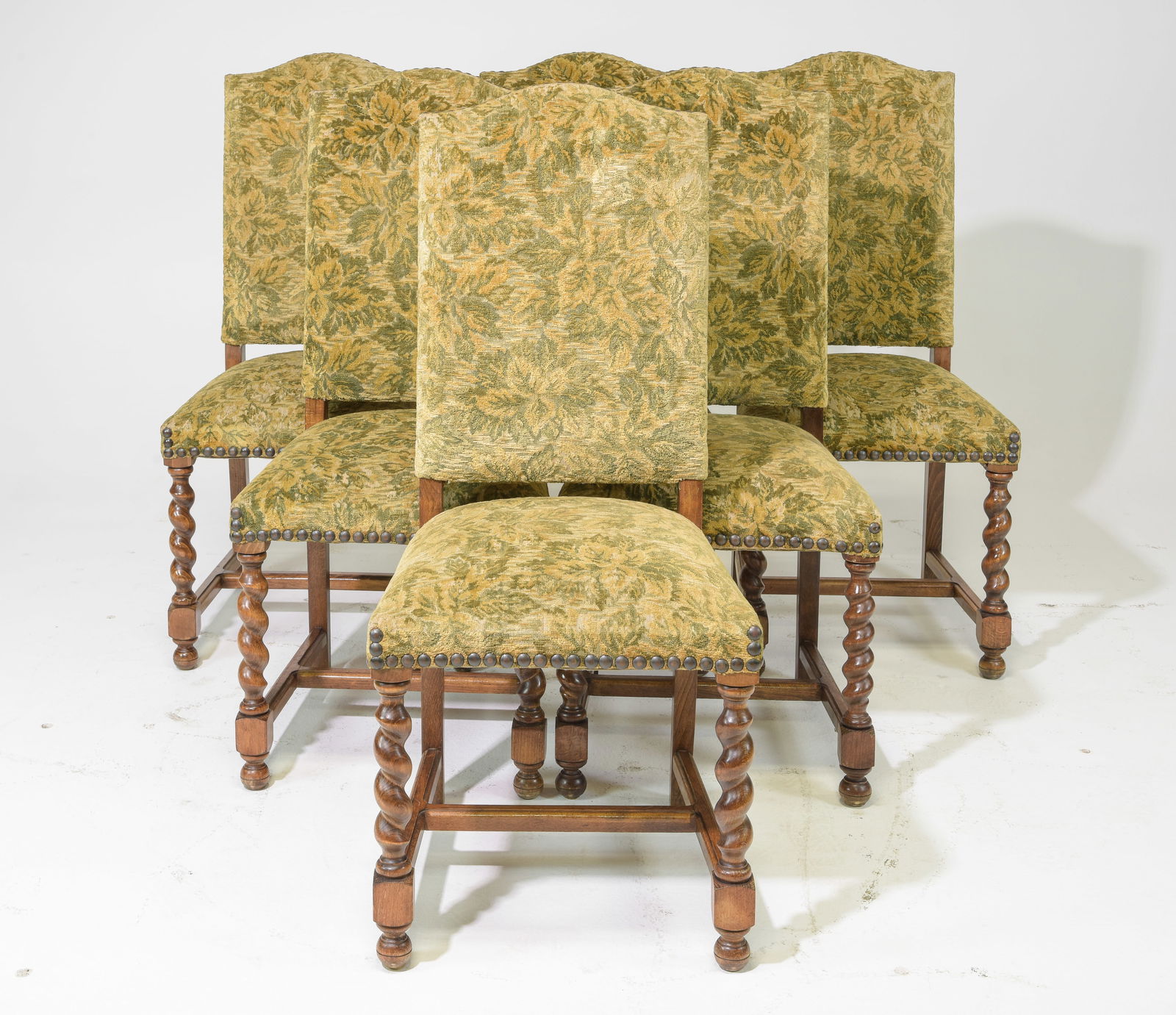 Set of 6 Louis XIII Style French Twist Dining Chairs (1 of 5)