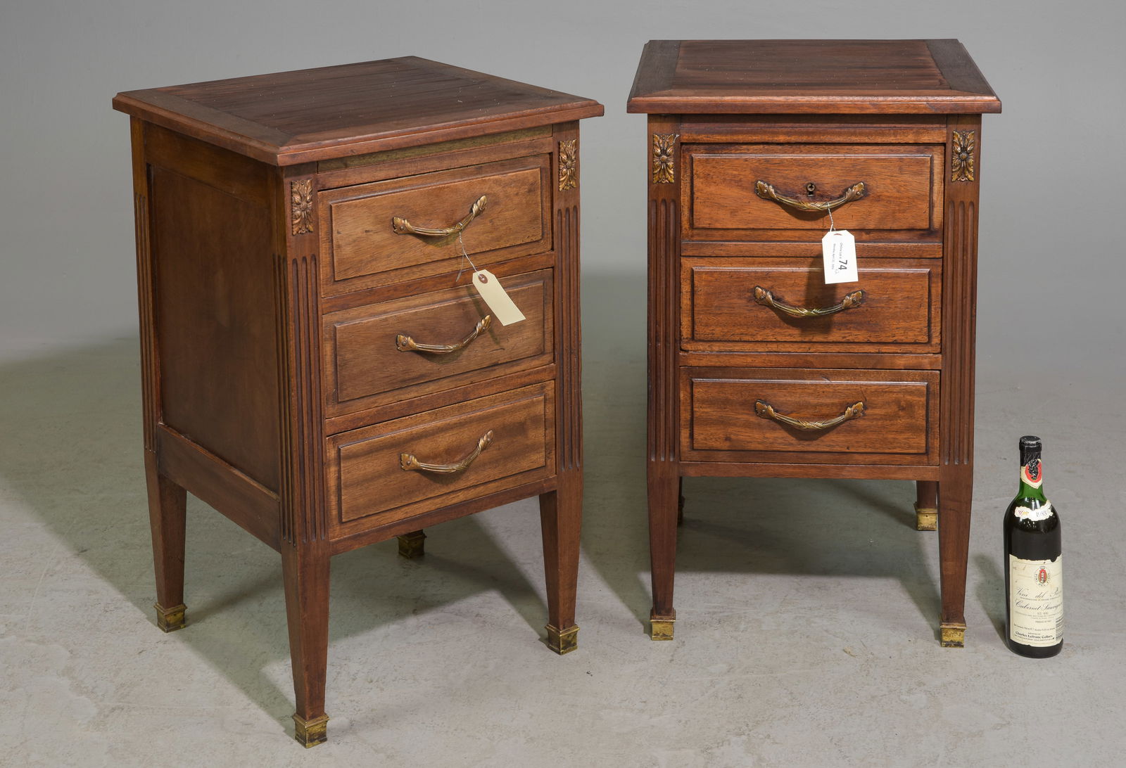 2 Louis XVI Style Mahogany Three Drawer Chests (1 of 6)