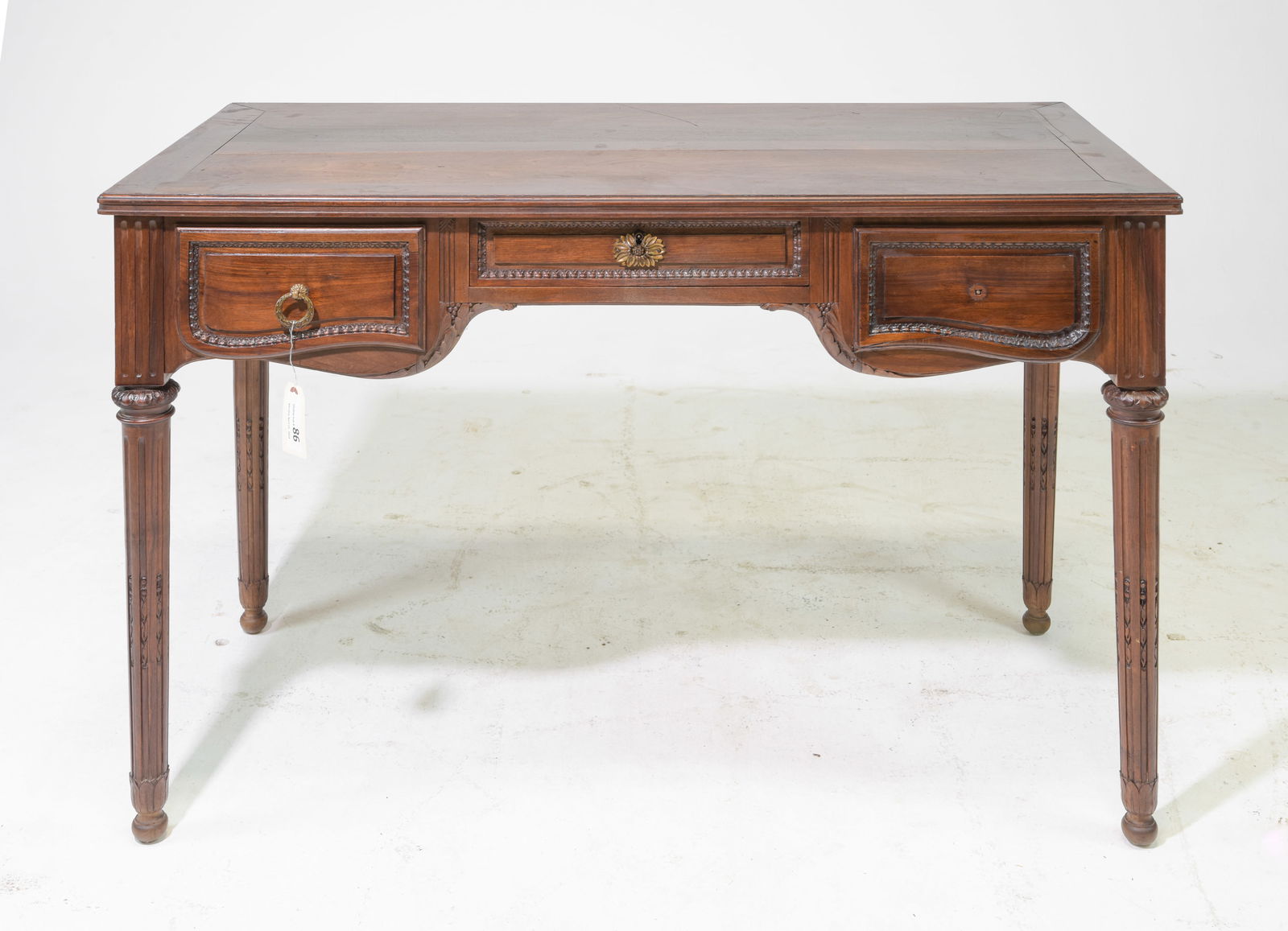 Louis XVI Style Three Drawer Desk / Writing Table (1 of 6)