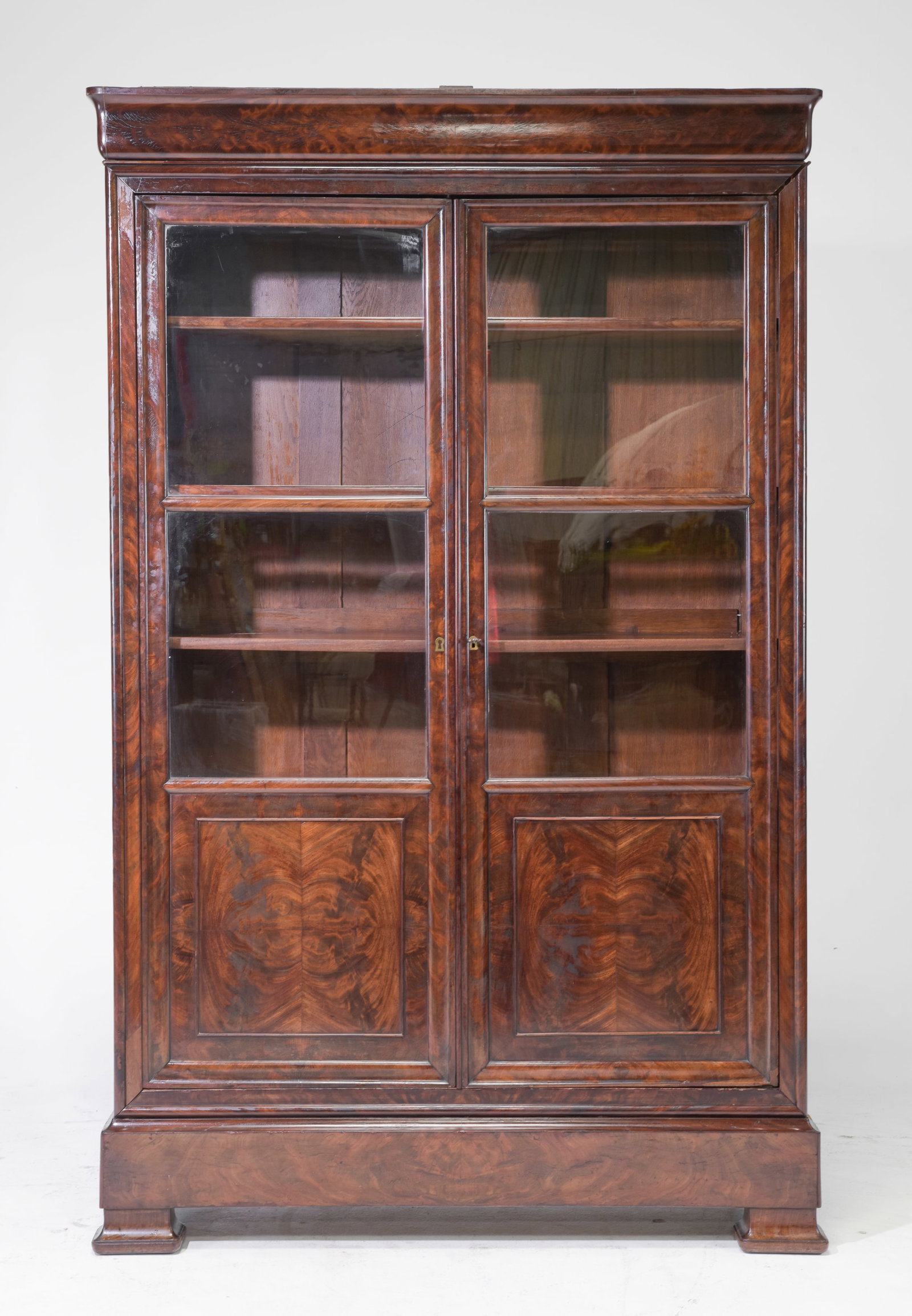 Louis Philippe Style Mahogany Bookcase / Cupboard (1 of 9)