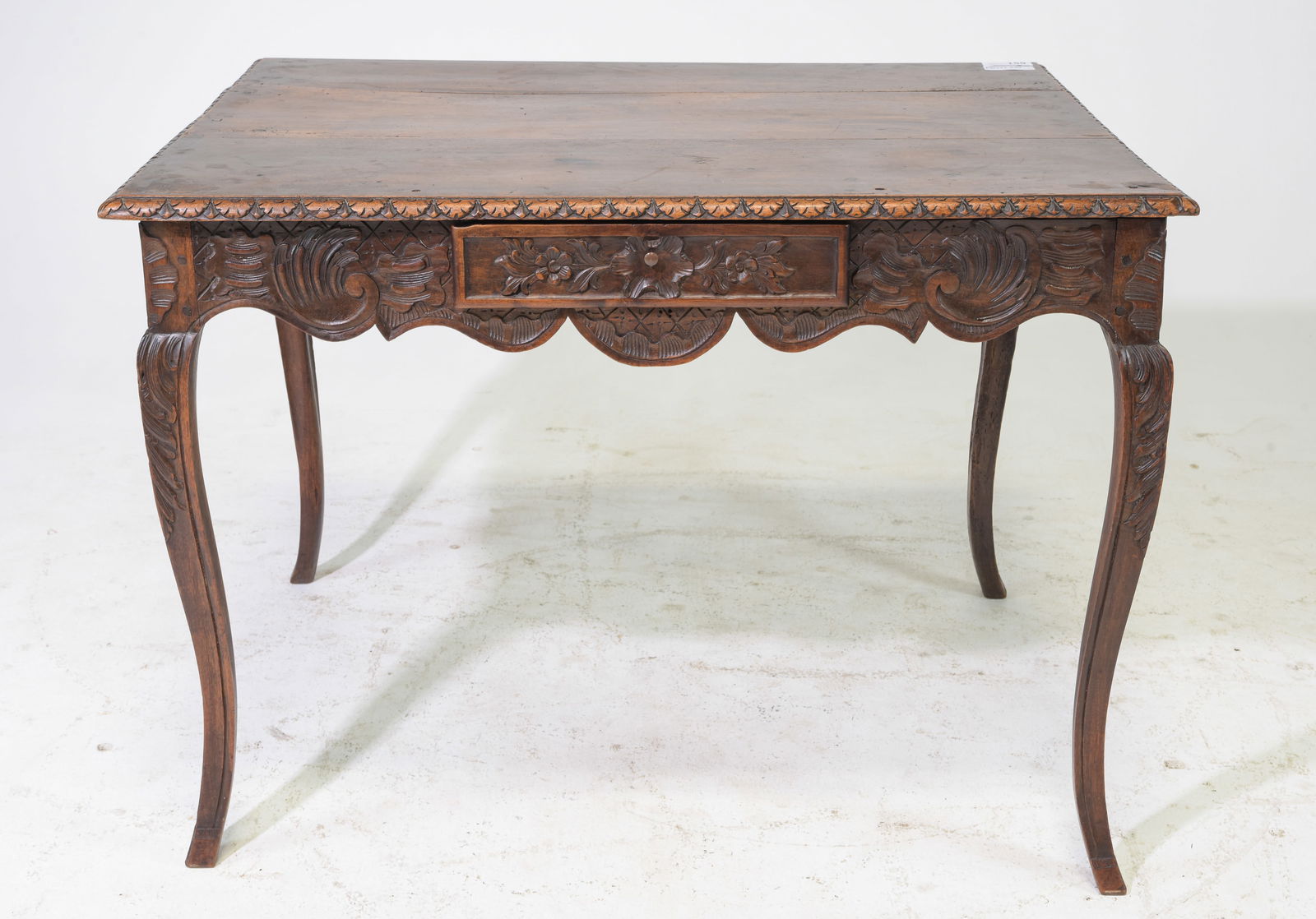 French Finely Carved Walnut Entry Table (1 of 7)