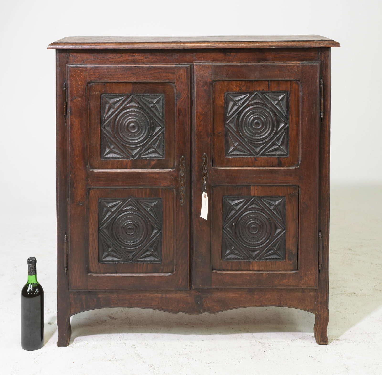 French Chestnut Double Door Hall Cabinet: French Chestnut Double Door Hall Cabinet - 40 in tall x 37.5 x 14