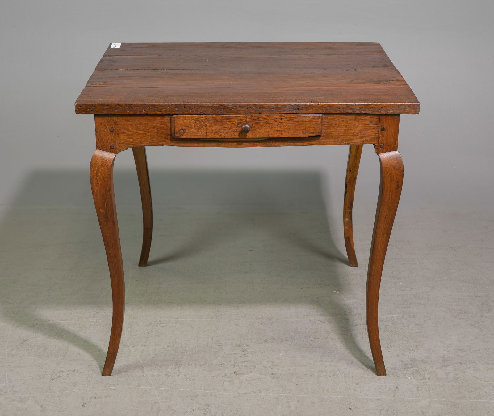 French Regency Style Oak Single Drawer Card Table (1 of 5)