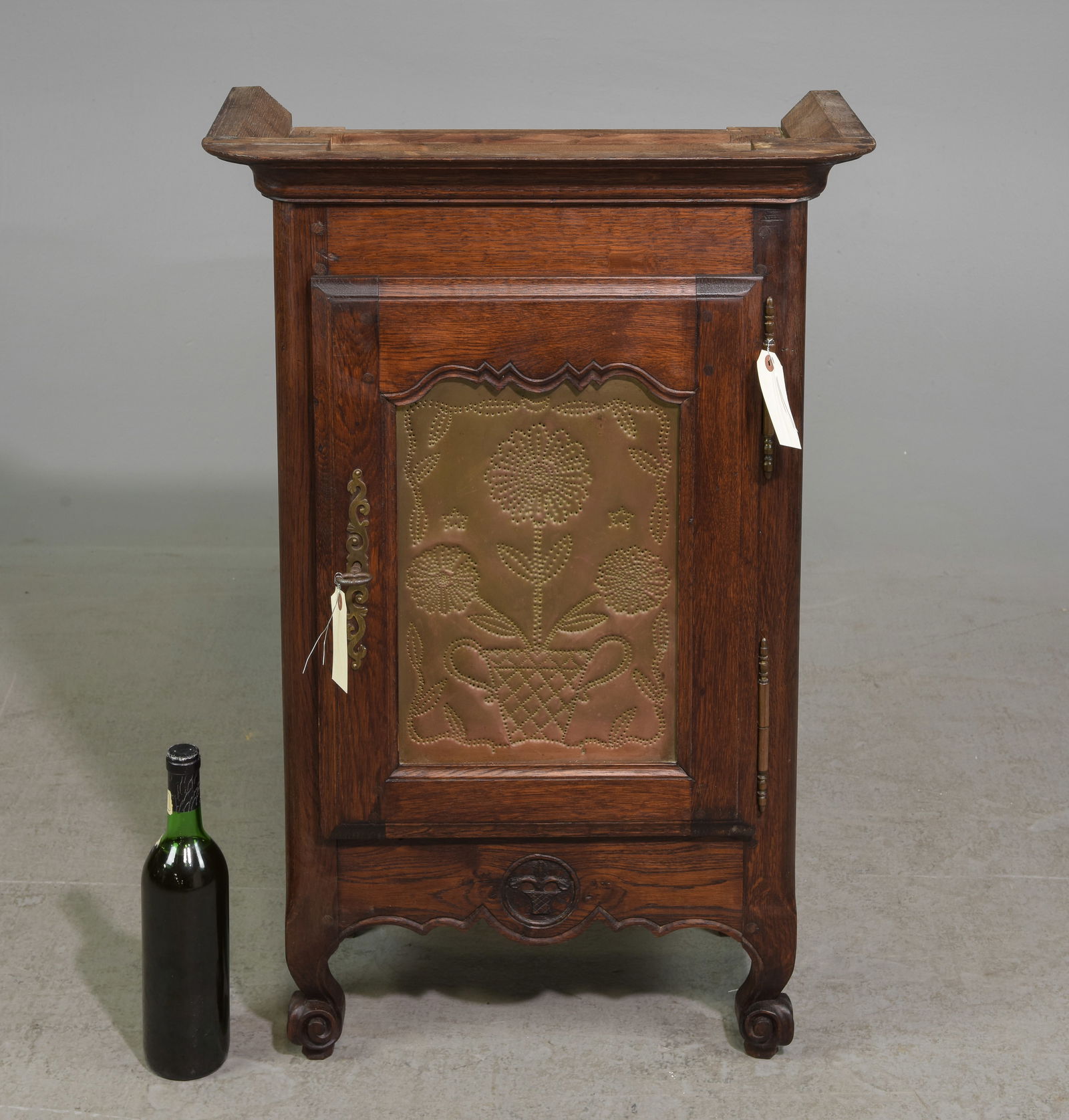 French Regency Style Petite Oak Cabinet (1 of 4)