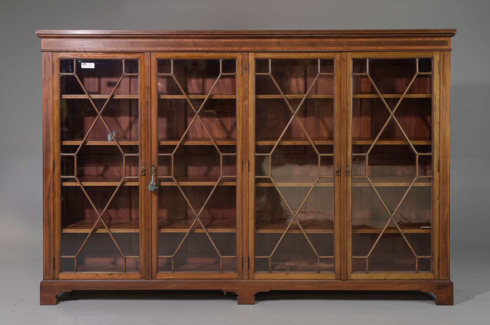 English Mahogany Four Door Bookcase c.1920's (1 of 8)