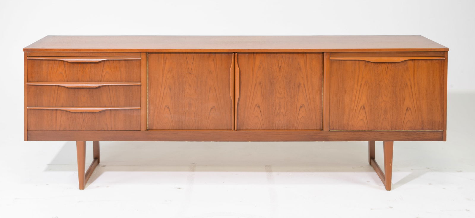 Mid Century Modern Teak Sideboard on Sleigh Base (1 of 7)
