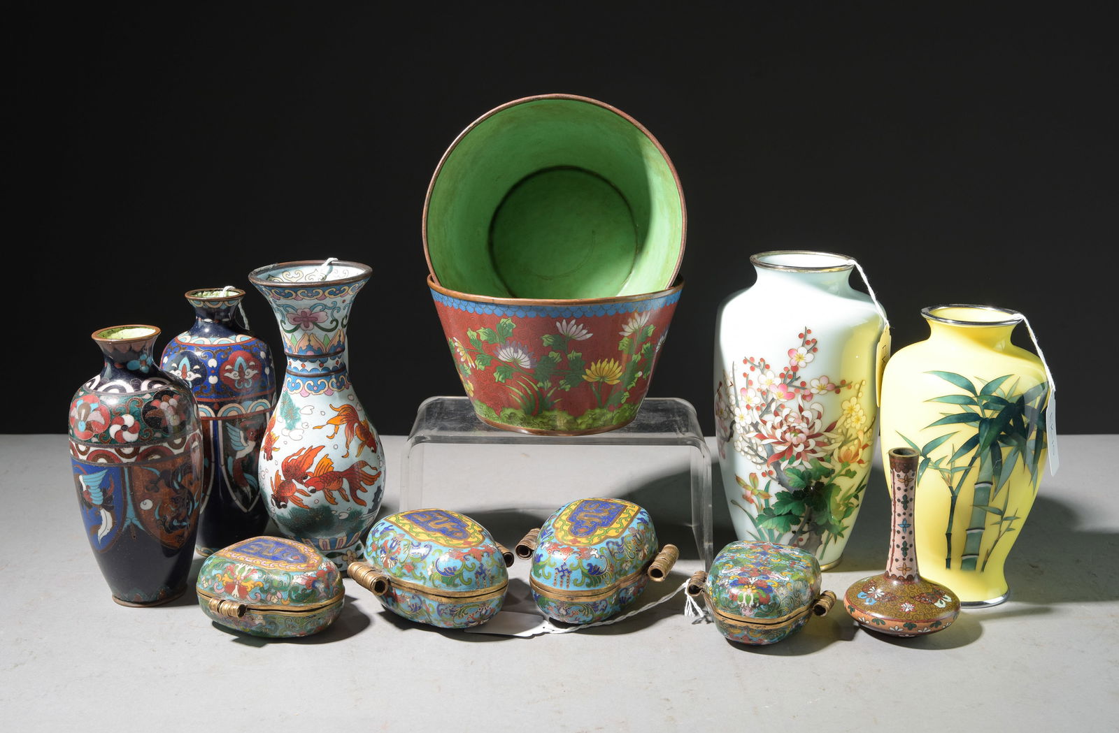 12pcs Assorted Cloisonne Vases, Etc. (1 of 5)