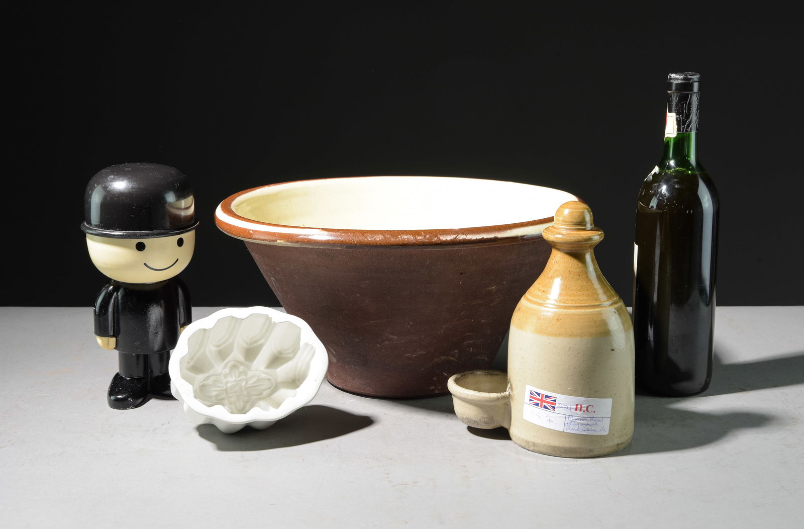 4pcs English Pippin Bowl, Crock Bottle with Well, Etc. (1 of 5)