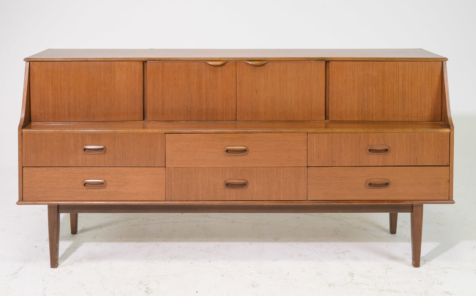 Mid Century Modern Credenza / Sideboard: Danish Modern Style Credenza / Sideboard - 35 in tall x 72 x 18