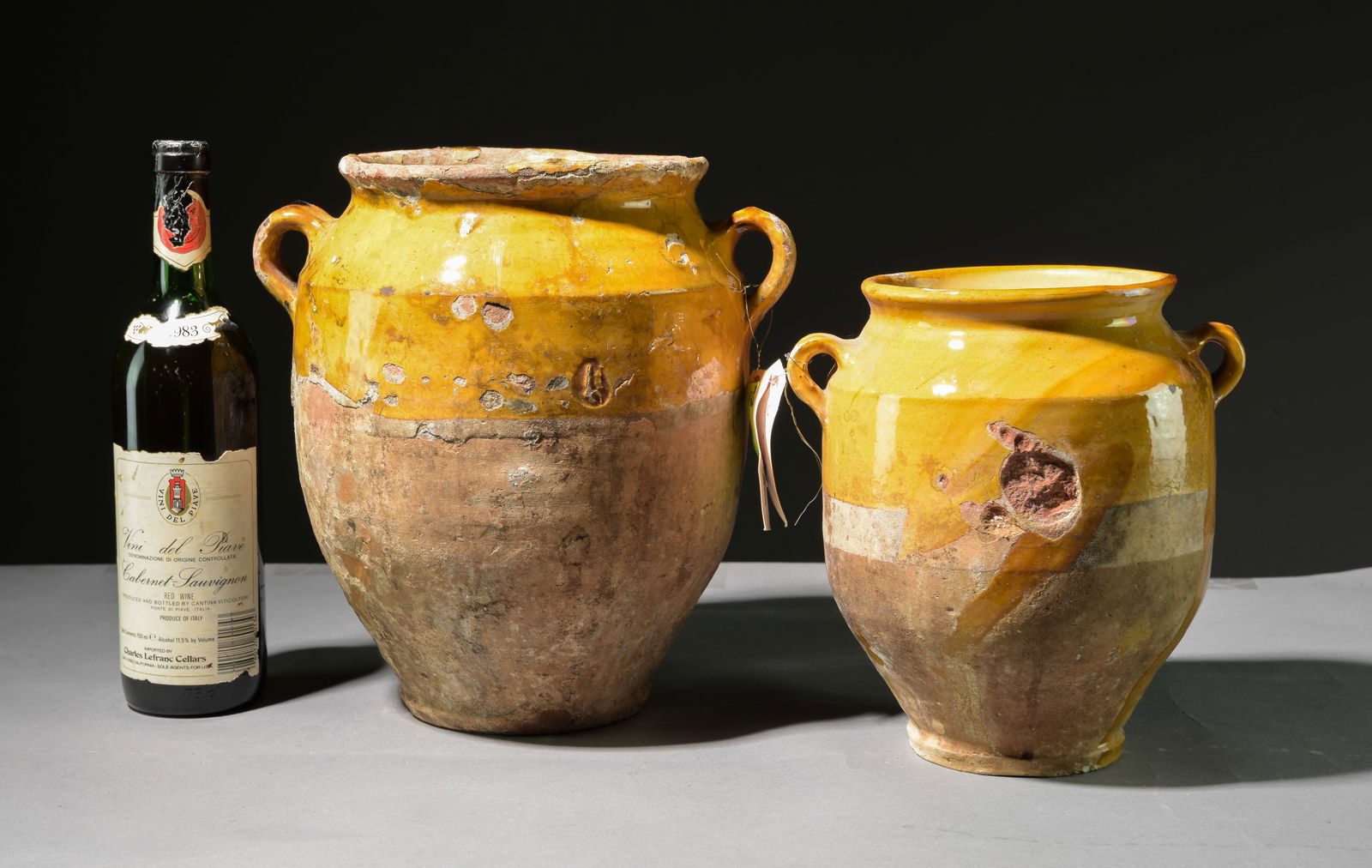Two French Yellow Glazed Confit Pots (1 of 7)