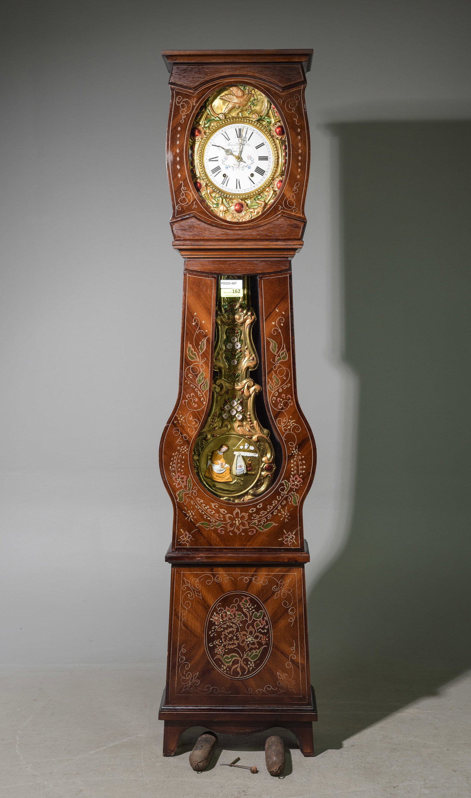 French Banjo Shaped Longcase Grandfather Clock (1 of 6)