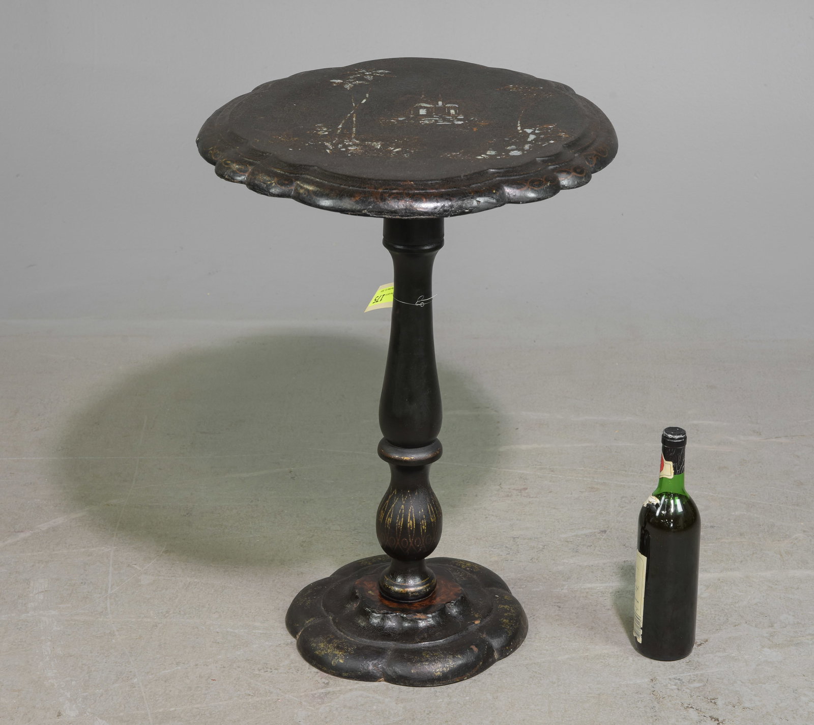 Paper Mache Tilt Top Inlaid Table (1 of 5)