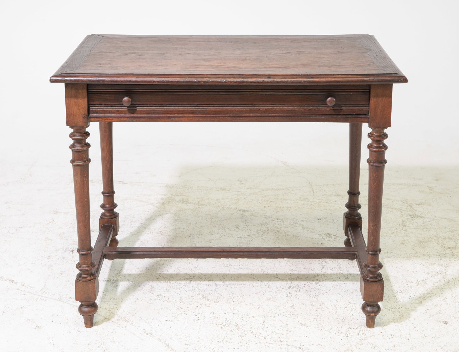 French Single Drawer Oak Writing Table (1 of 4)