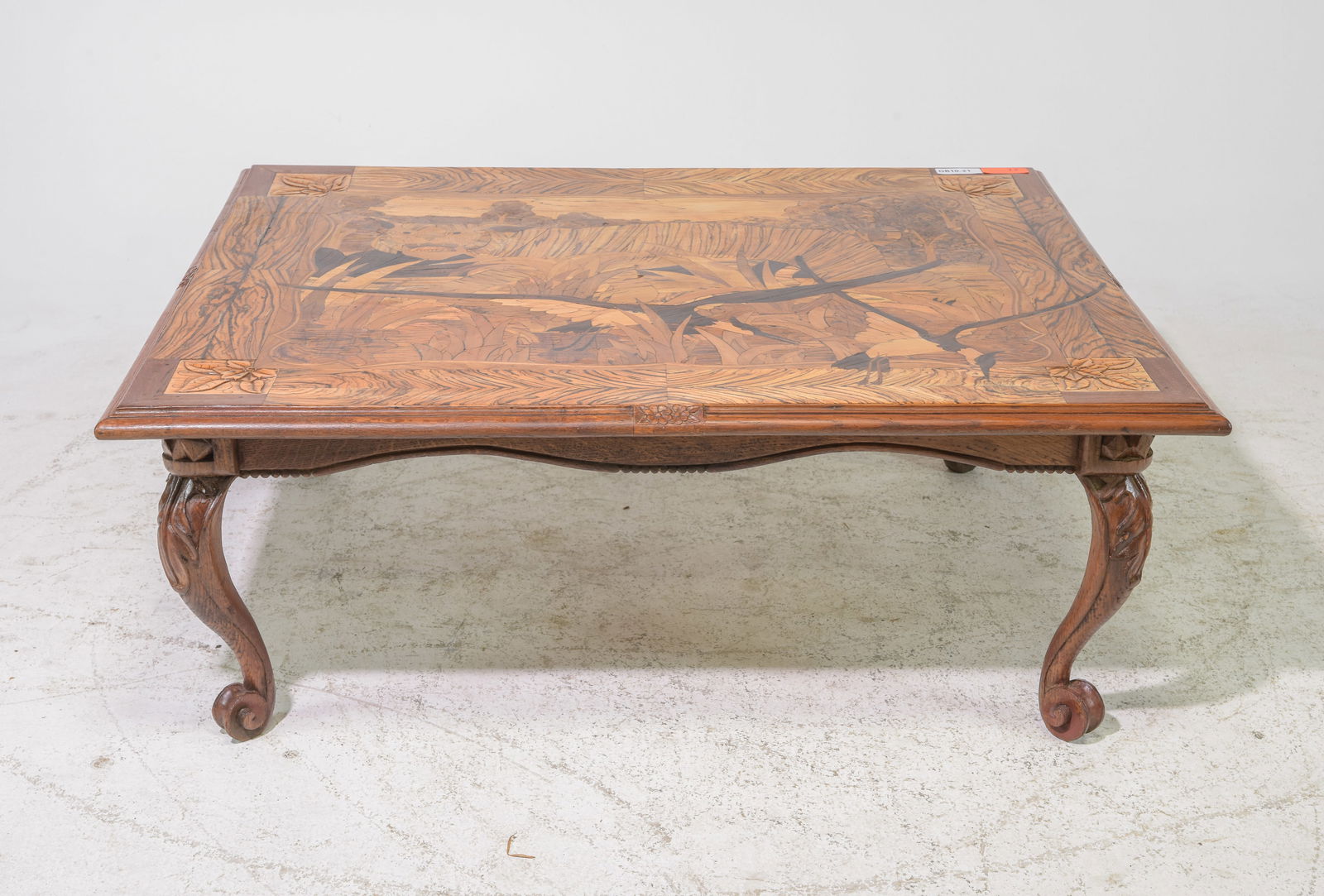 French Art Nouveau Style Finely Carved Coffee Table (1 of 4)