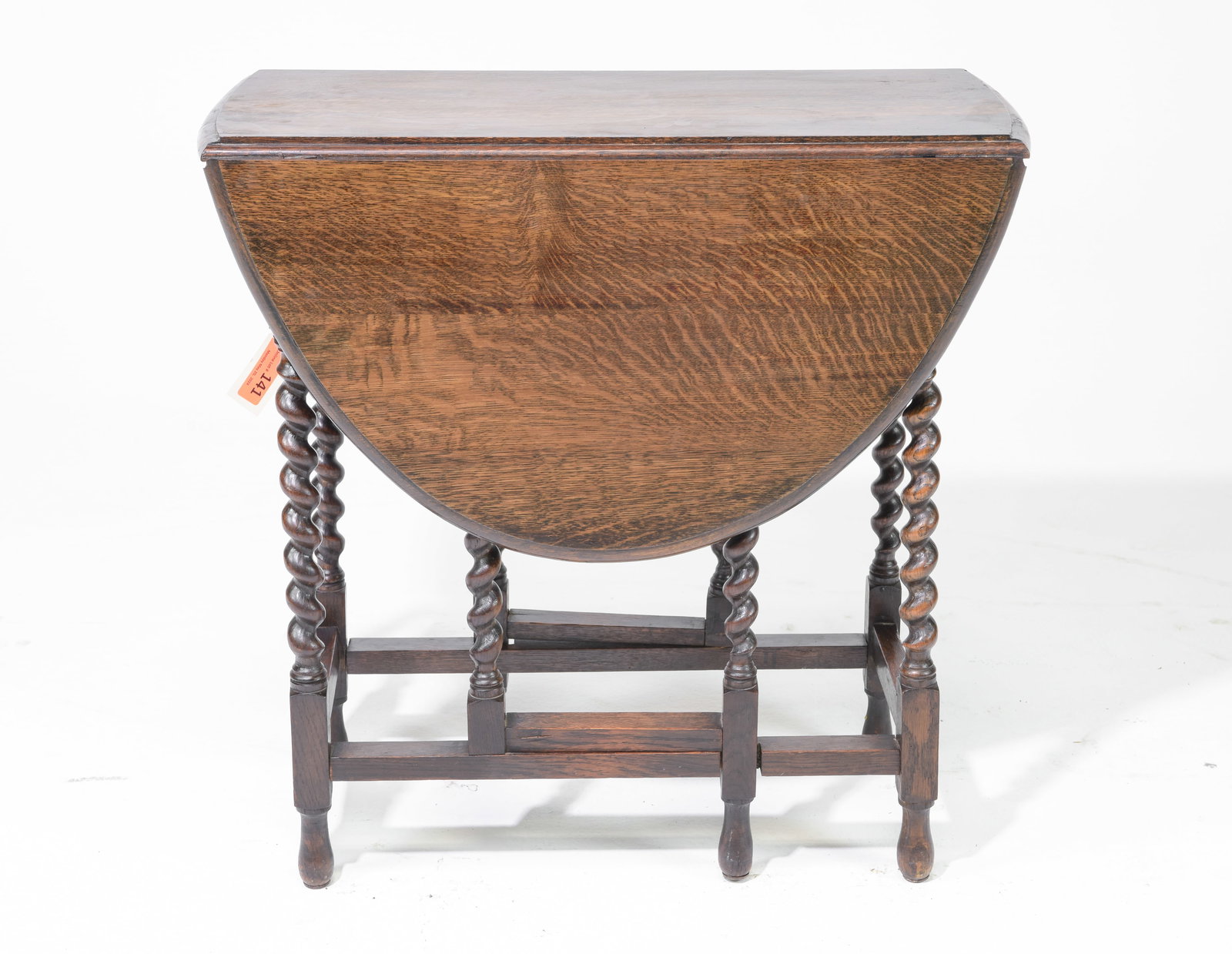 British Oak Barley Twist Drop Leaf Table c.1920's #2 (1 of 3)