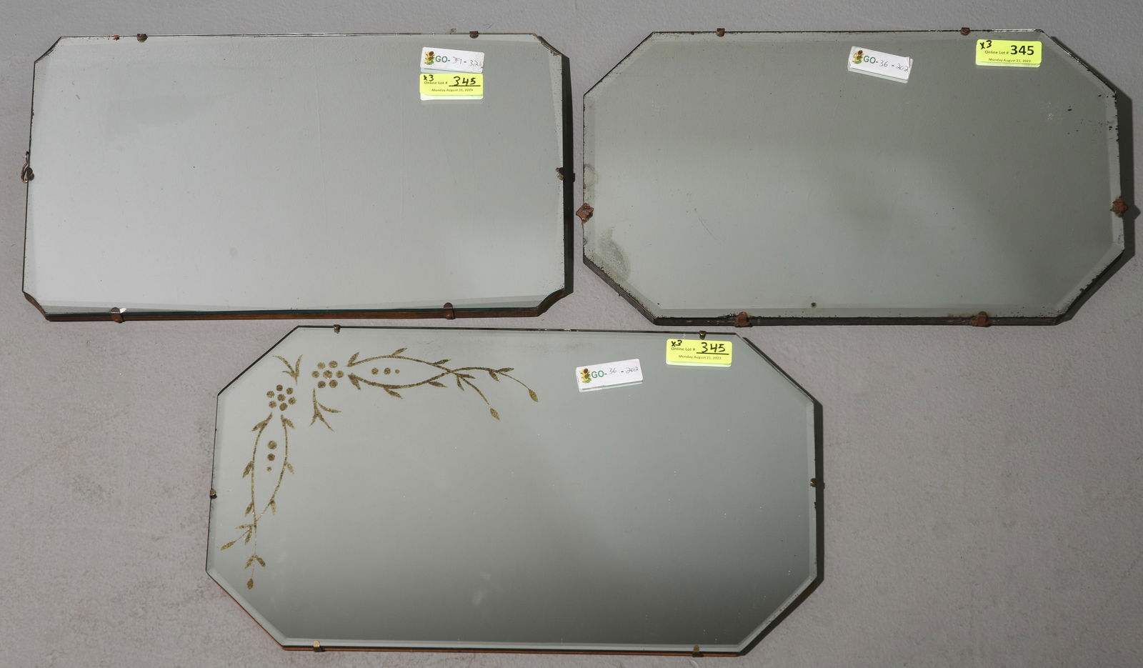 Set Of 3 British Beveled Mirrors (1 of 4)