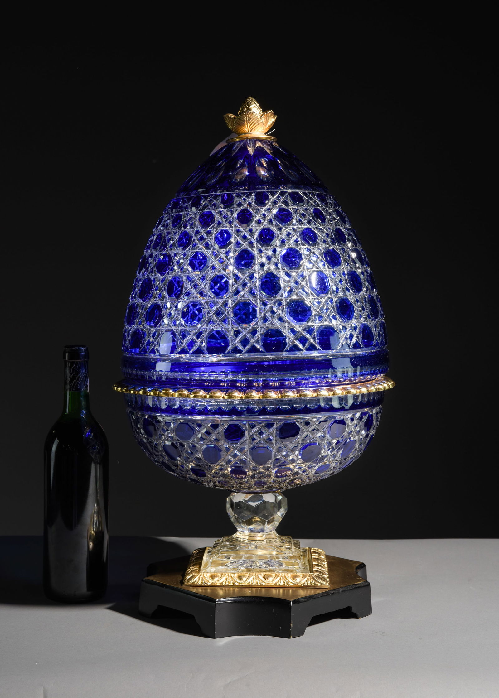 Blue Cobalt Cut Crystal Egg Cellarette (1 of 5)