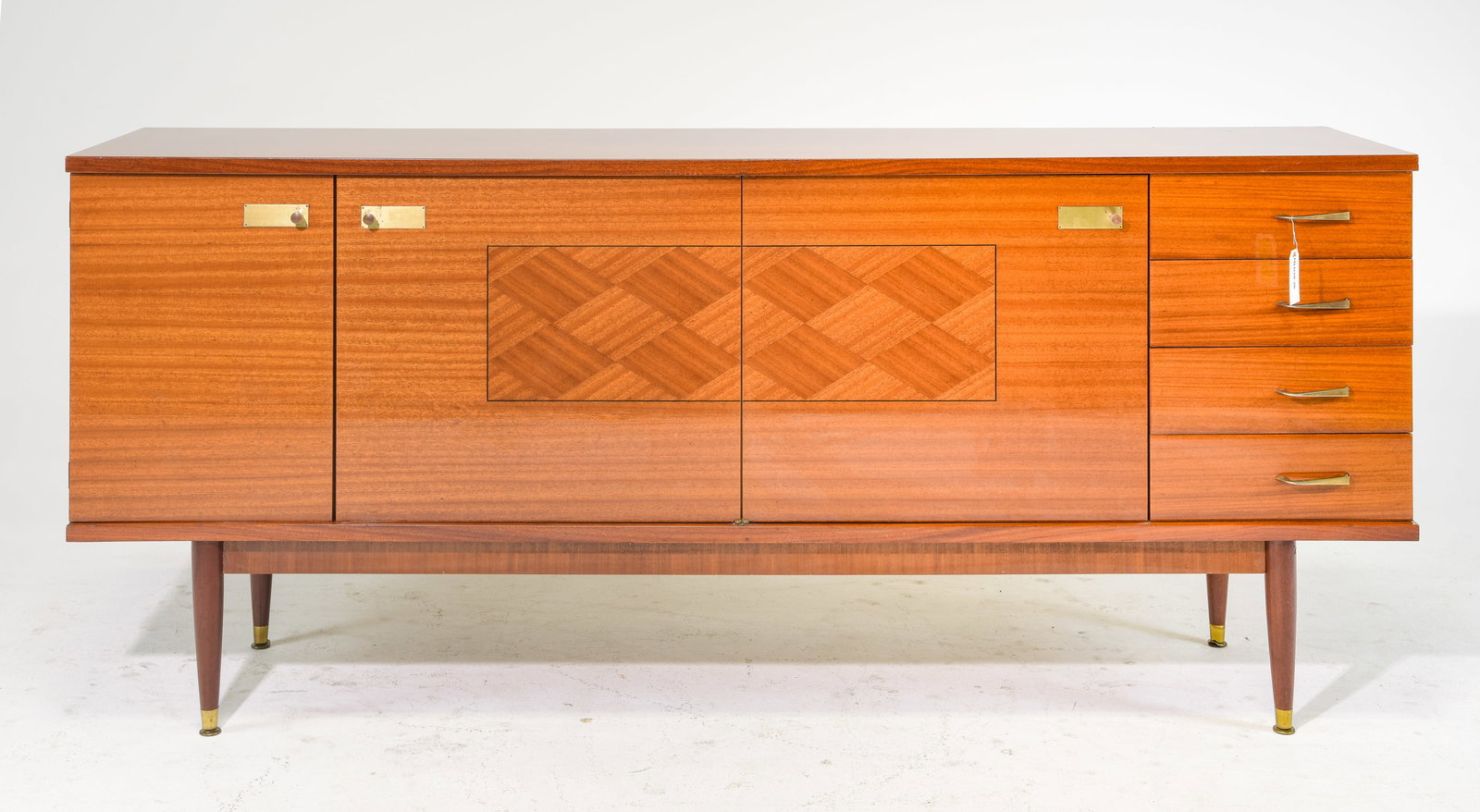 French Mid Century Modern Style Sideboard: French Mid Century Modern Style Sideboard / Enfilade - 36 in tall x 83 x 18.5 - This is just under 7 feet long