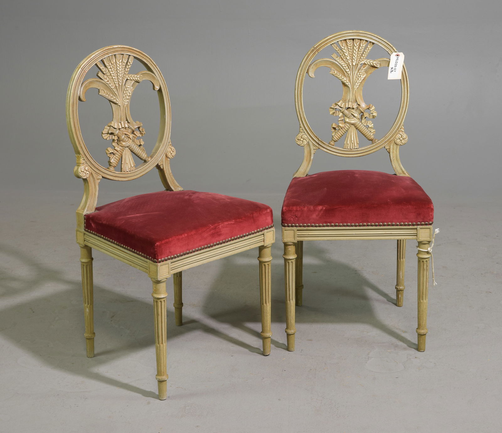 Pair of Louis XVI Style Vanity / Hall Chairs (1 of 5)